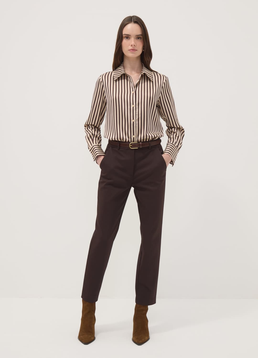 Braune Slim-fit-hose Aus Stretch-baumwolle | OVS Braune Slim-fit-hose Aus Stretch-baumwolle - 0 | OVS