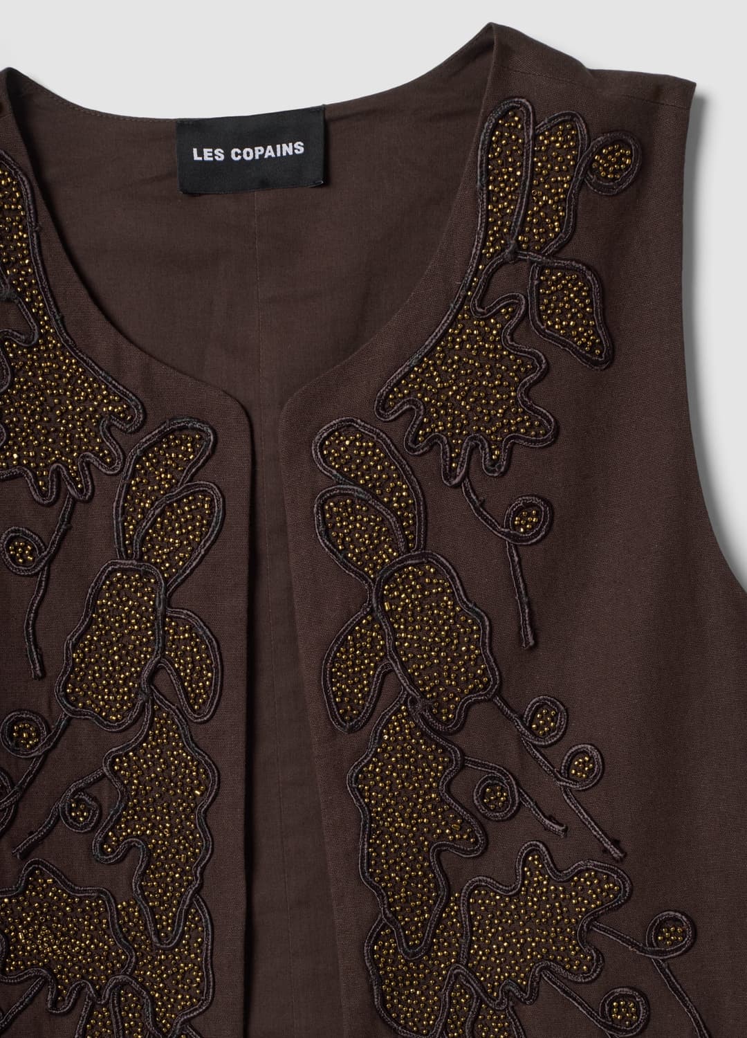 Gilet Marrone In Misto Cotone E Lino Con Ricamo Floreale | OVS Gilet Marrone In Misto Cotone E Lino Con Ricamo Floreale - 1 | OVS