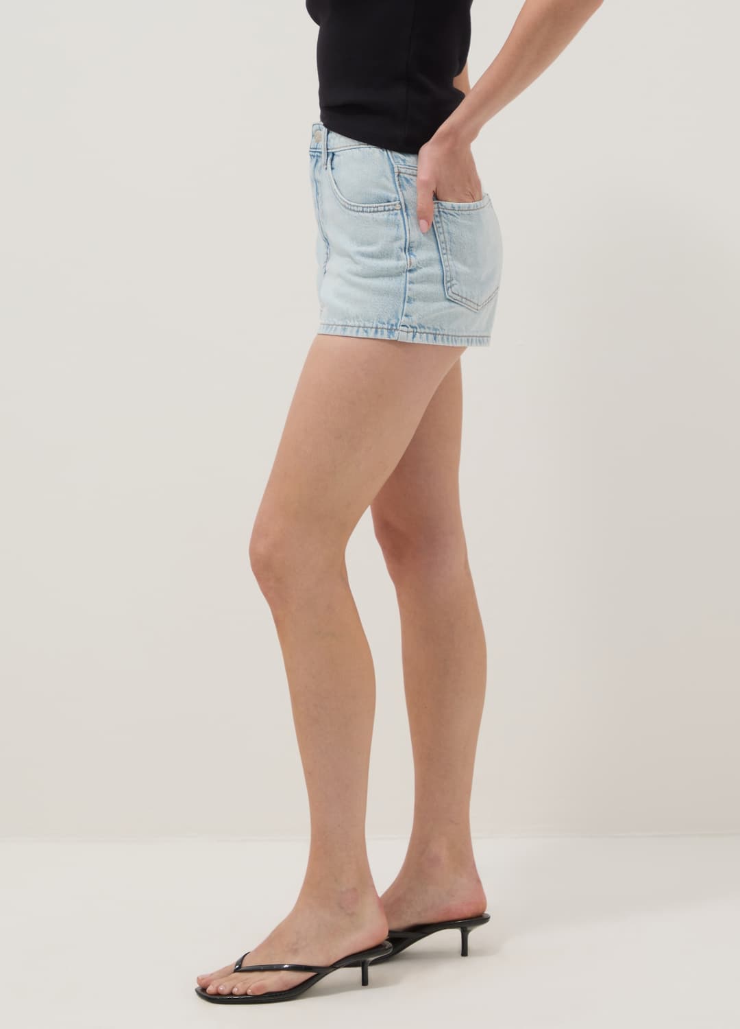Hellblaue Denim-shorts Aus Reiner Baumwolle | OVS Hellblaue Denim-shorts Aus Reiner Baumwolle - 3 | OVS