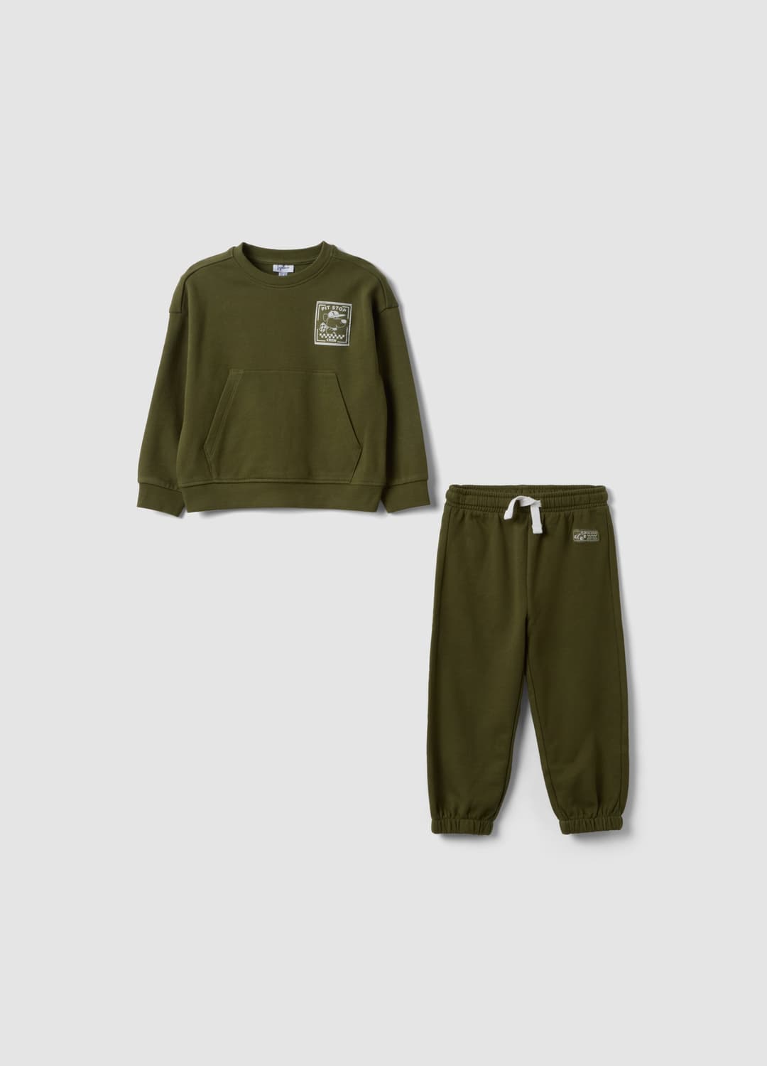 Grünes Set Aus 100 % Baumwolle Mit Rundhals-sweatshirt Für Jungen | OVS Grünes Set Aus 100 % Baumwolle Mit Rundhals-sweatshirt Für Jungen - 0 | OVS