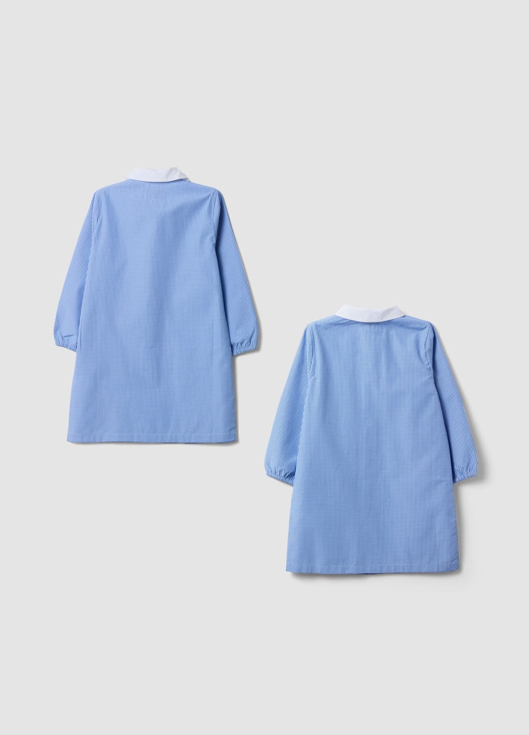 2er-pack Kindergarten-kittel In Hellblau Mit Vichykaros Und Weißem Kragen Für Jungen | OVS 2er-pack Kindergarten-kittel In Hellblau Mit Vichykaros Und Weißem Kragen Für Jungen - 1 | OVS