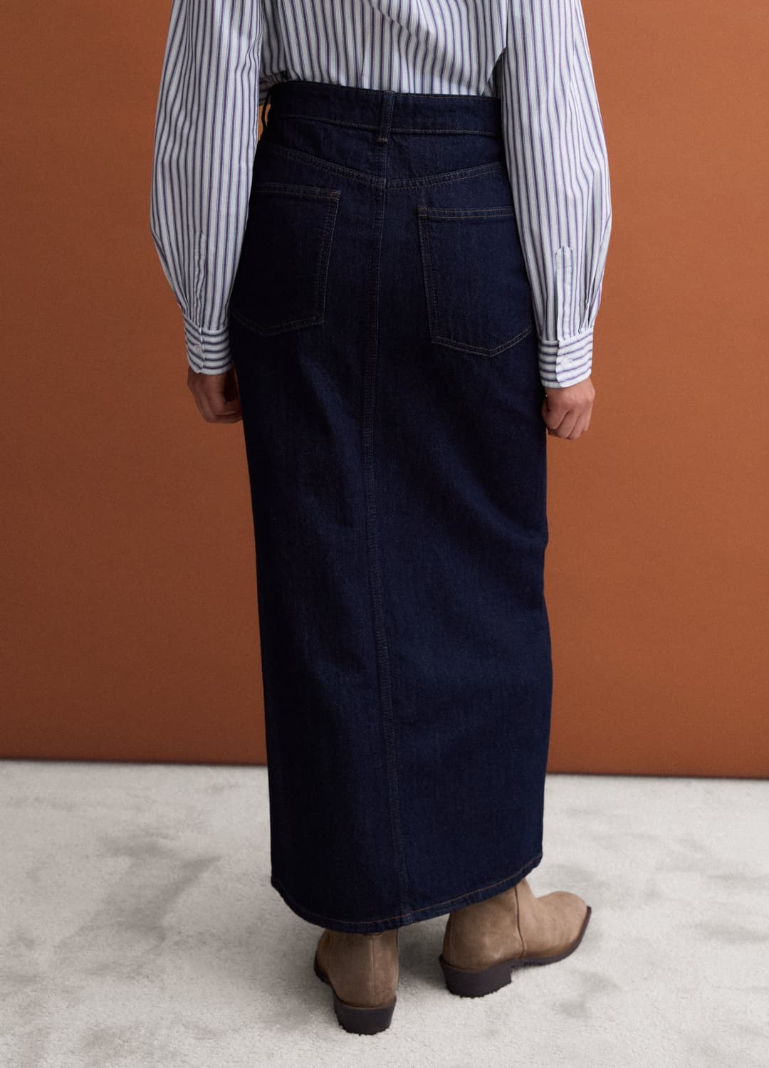Blaue Midirock Aus Reinem Baumwoll-denim | OVS Blaue Midirock Aus Reinem Baumwoll-denim - 2 | OVS
