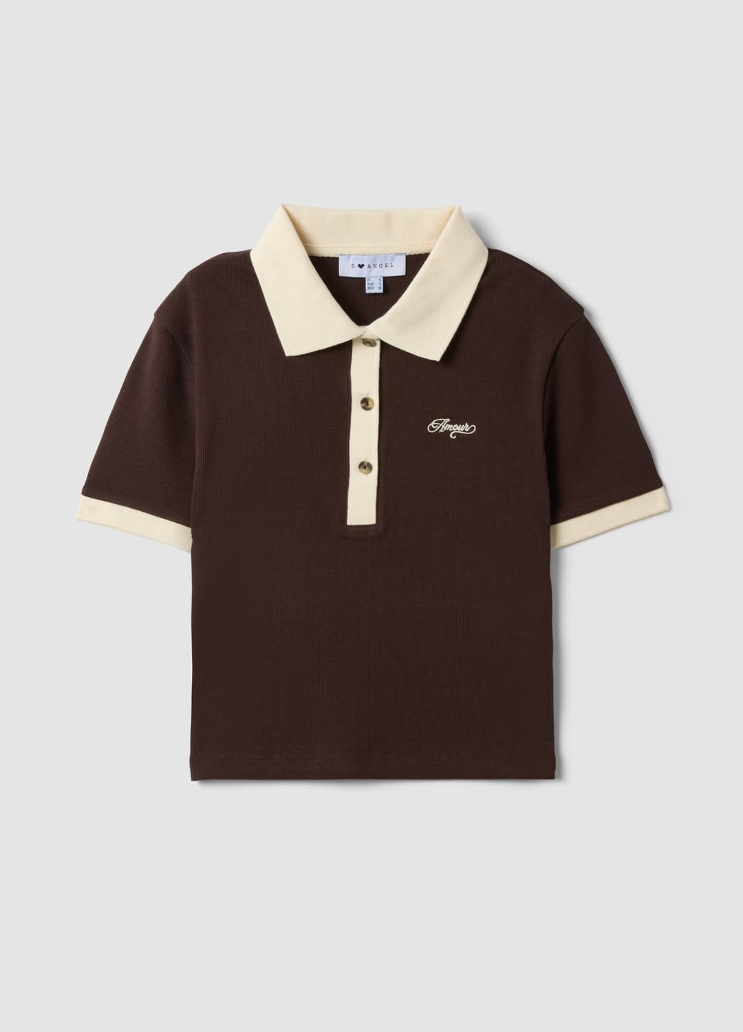 Braunes Crop-poloshirt Aus Stretch-baumwolle Mit Print | OVS Braunes Crop-poloshirt Aus Stretch-baumwolle Mit Print - 4 | OVS