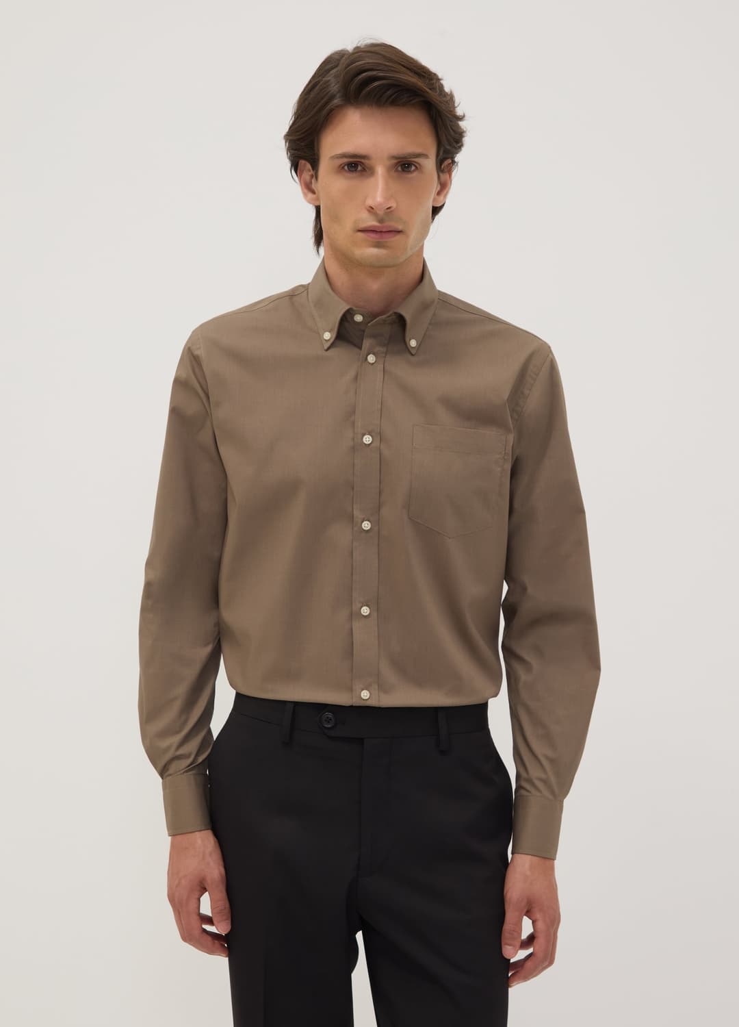Camicia Marrone Regular Fit Con Collo Button-down Easy Iron | OVS Camicia Marrone Regular Fit Con Collo Button-down Easy Iron - 0 | OVS