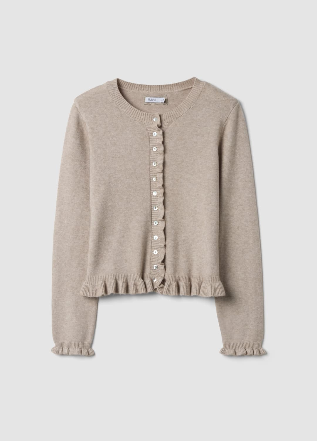 Cardigan Beige In Misto Viscosa Con Volant Regular Fit | OVS Cardigan Beige In Misto Viscosa Con Volant Regular Fit - 0 | OVS