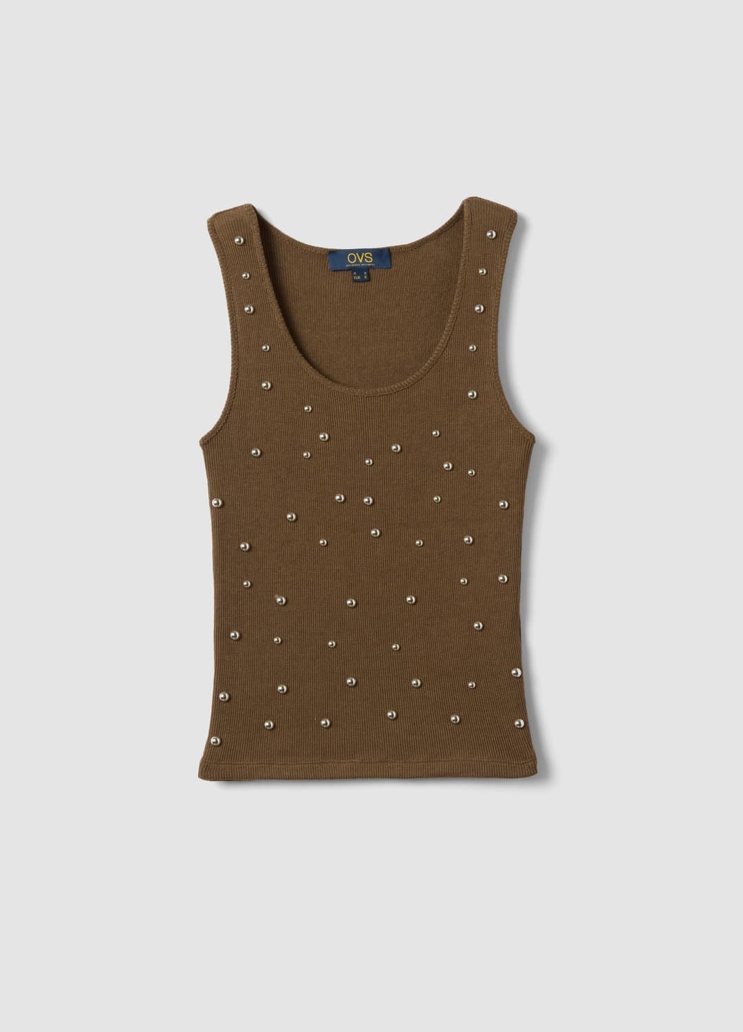 Braunes Tanktop Mit Regulärer Passform Und Metallelementen | OVS Braunes Tanktop Mit Regulärer Passform Und Metallelementen - 4 | OVS