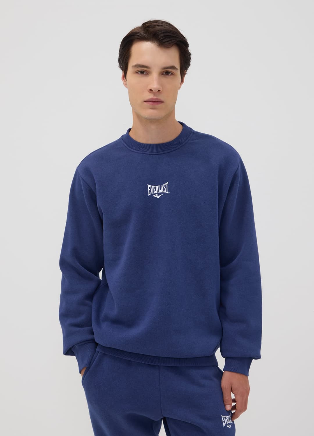 Felpa Blu In Misto Cotone Con Girocollo E Logo | OVS Felpa Blu In Misto Cotone Con Girocollo E Logo - 0 | OVS