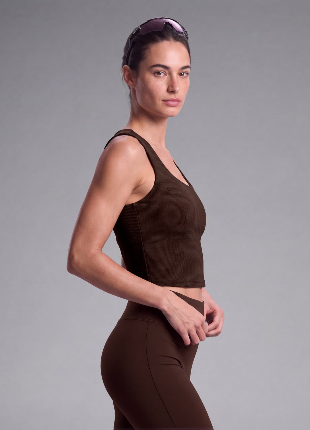 Braunes Crop-top Aus Atmungsaktivem Stretchmaterial Altavia Studio | OVS Braunes Crop-top Aus Atmungsaktivem Stretchmaterial Altavia Studio - 1 | OVS