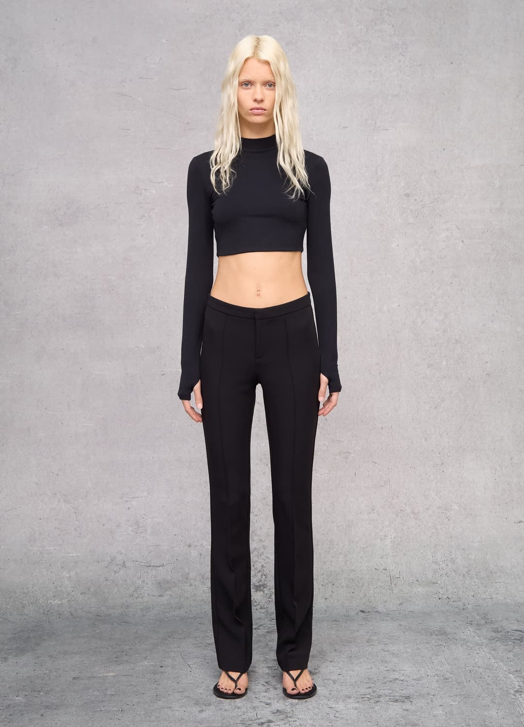 Backless Cropped Longsleeve Top Black | OVS Backless Cropped Longsleeve Top Black - 3 | OVS