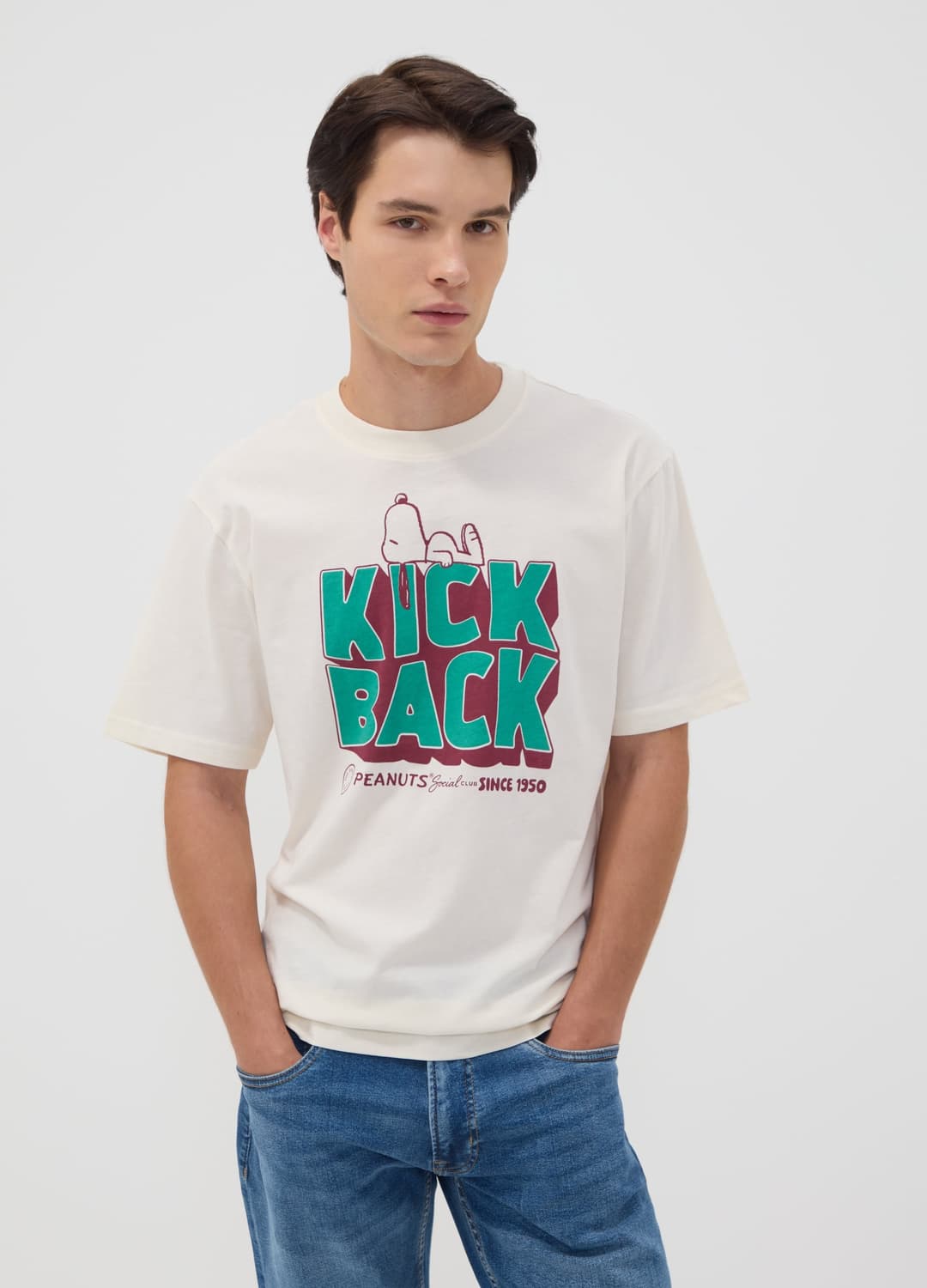 Weißes T-shirt Aus Reiner Baumwolle Mit Peanuts-print | OVS Weißes T-shirt Aus Reiner Baumwolle Mit Peanuts-print - 0 | OVS