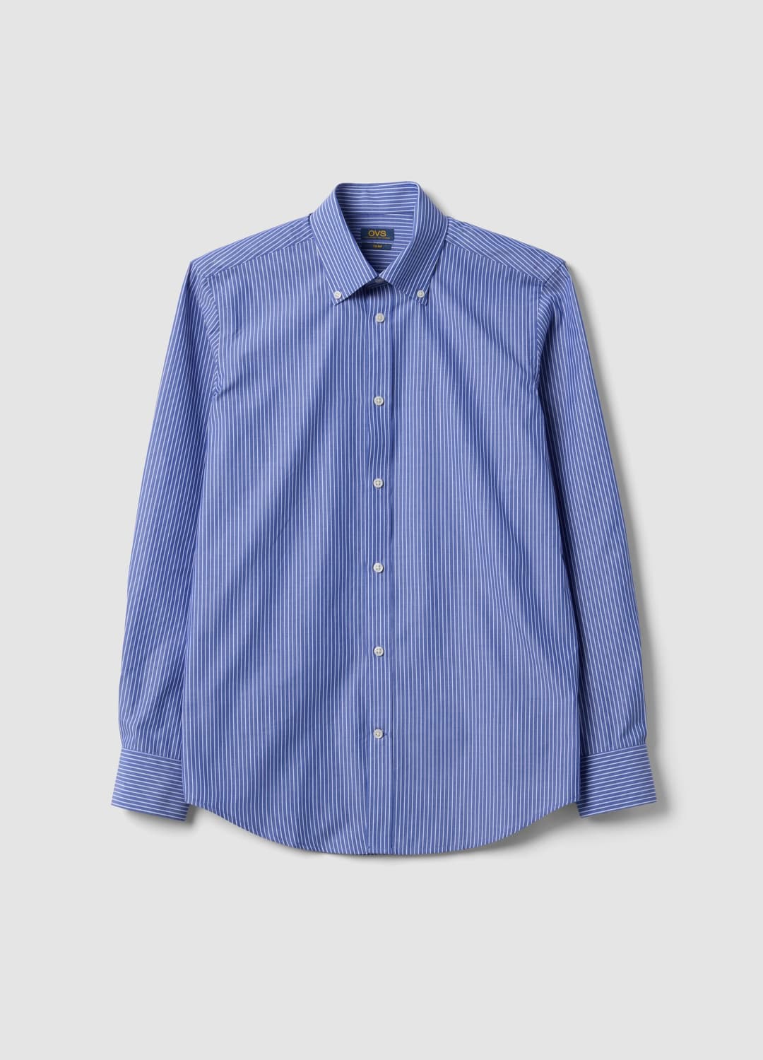 Camicia Blu In Misto Cotone Con Collo Botton Down Slim Fit Easy Iron | OVS Camicia Blu In Misto Cotone Con Collo Botton Down Slim Fit Easy Iron - 4 | OVS
