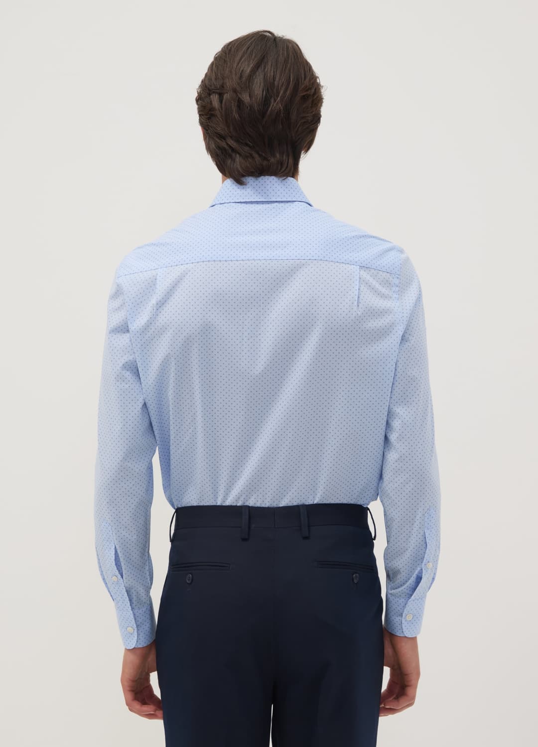 Camicia Azzurra In Popeline Di Cotone Elasticizzato Con Collo Francese | OVS Camicia Azzurra In Popeline Di Cotone Elasticizzato Con Collo Francese - 3 | OVS