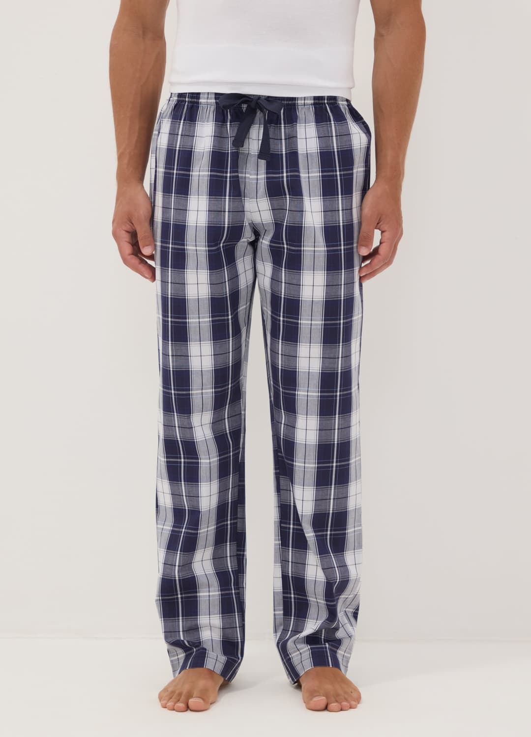 Pantaloni Del Pigiama Blu In Cotone Organico A Quadri | OVS Pantaloni Del Pigiama Blu In Cotone Organico A Quadri - 1 | OVS