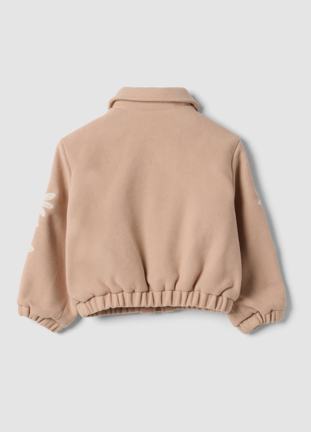 Giacca Beige In Misto Lana Con Zip E Ricami Floreali | OVS Giacca Beige In Misto Lana Con Zip E Ricami Floreali - 1 | OVS