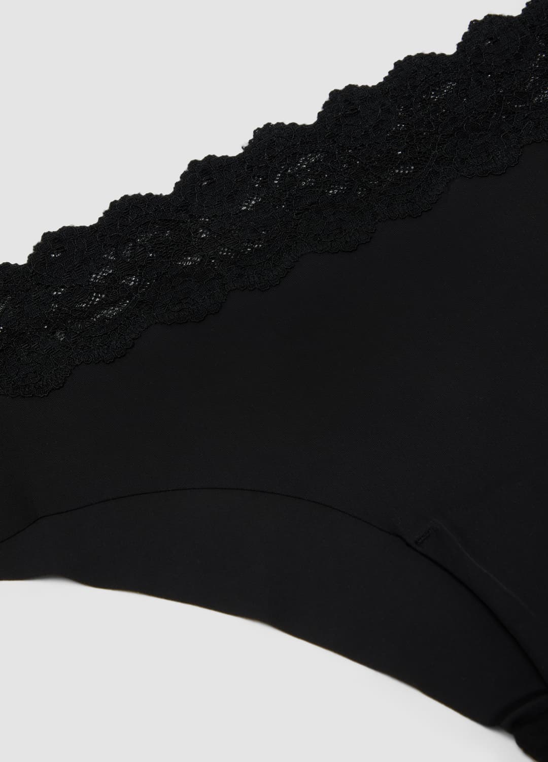 Slip Nero In Microfibra Elasticizzata Con Pizzo | OVS Slip Nero In Microfibra Elasticizzata Con Pizzo - 6 | OVS