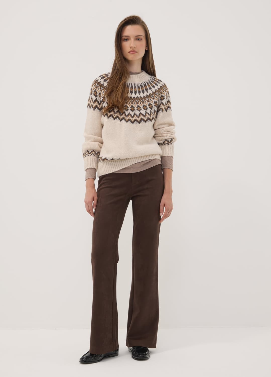 Beiger Jacquard-pullover Mit Stehkragen | OVS Beiger Jacquard-pullover Mit Stehkragen - 2 | OVS