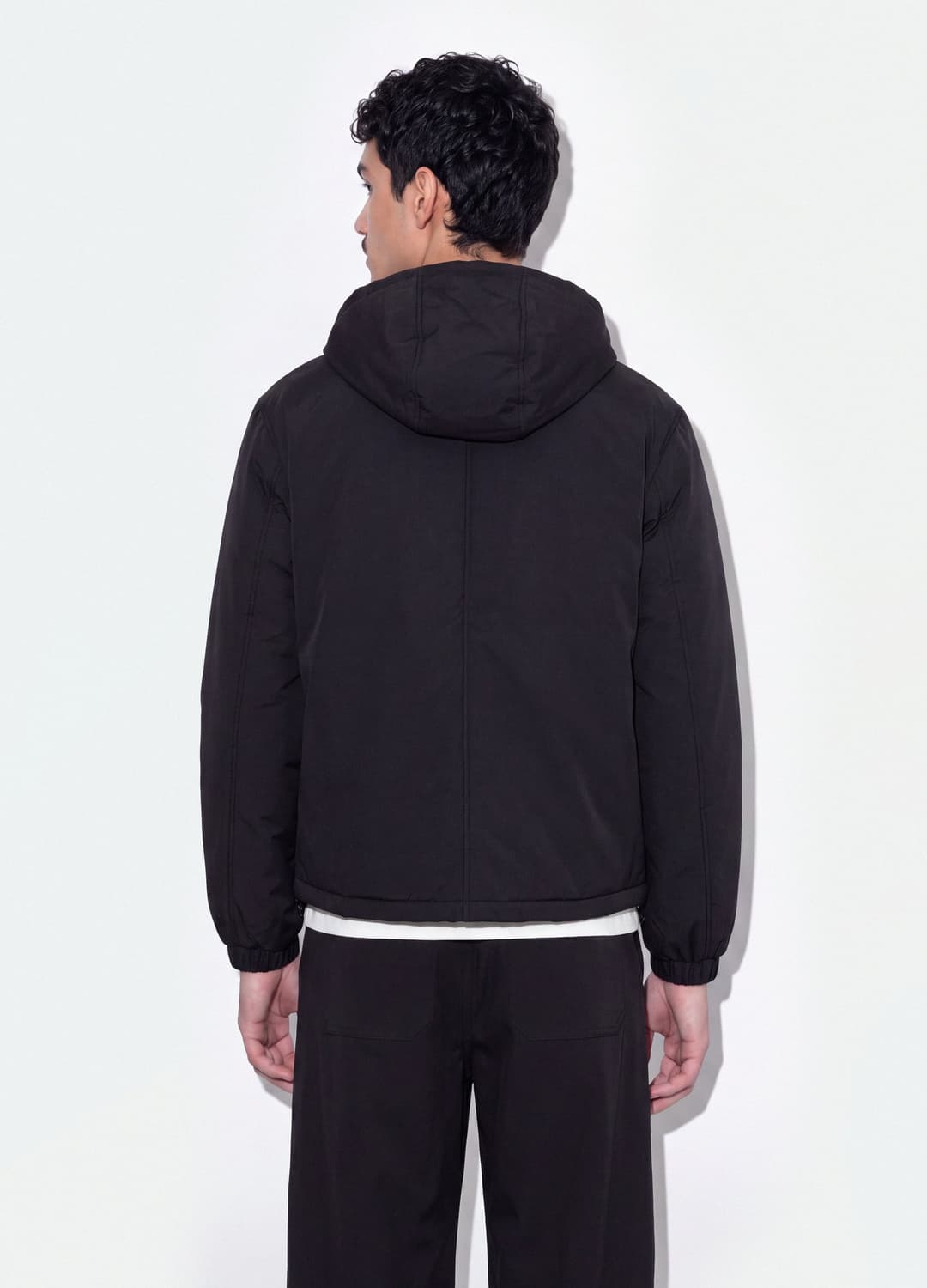 Giaccone Nero Imbottito Con Cappuccio E Zip Over Fit | OVS Giaccone Nero Imbottito Con Cappuccio E Zip Over Fit - 3 | OVS