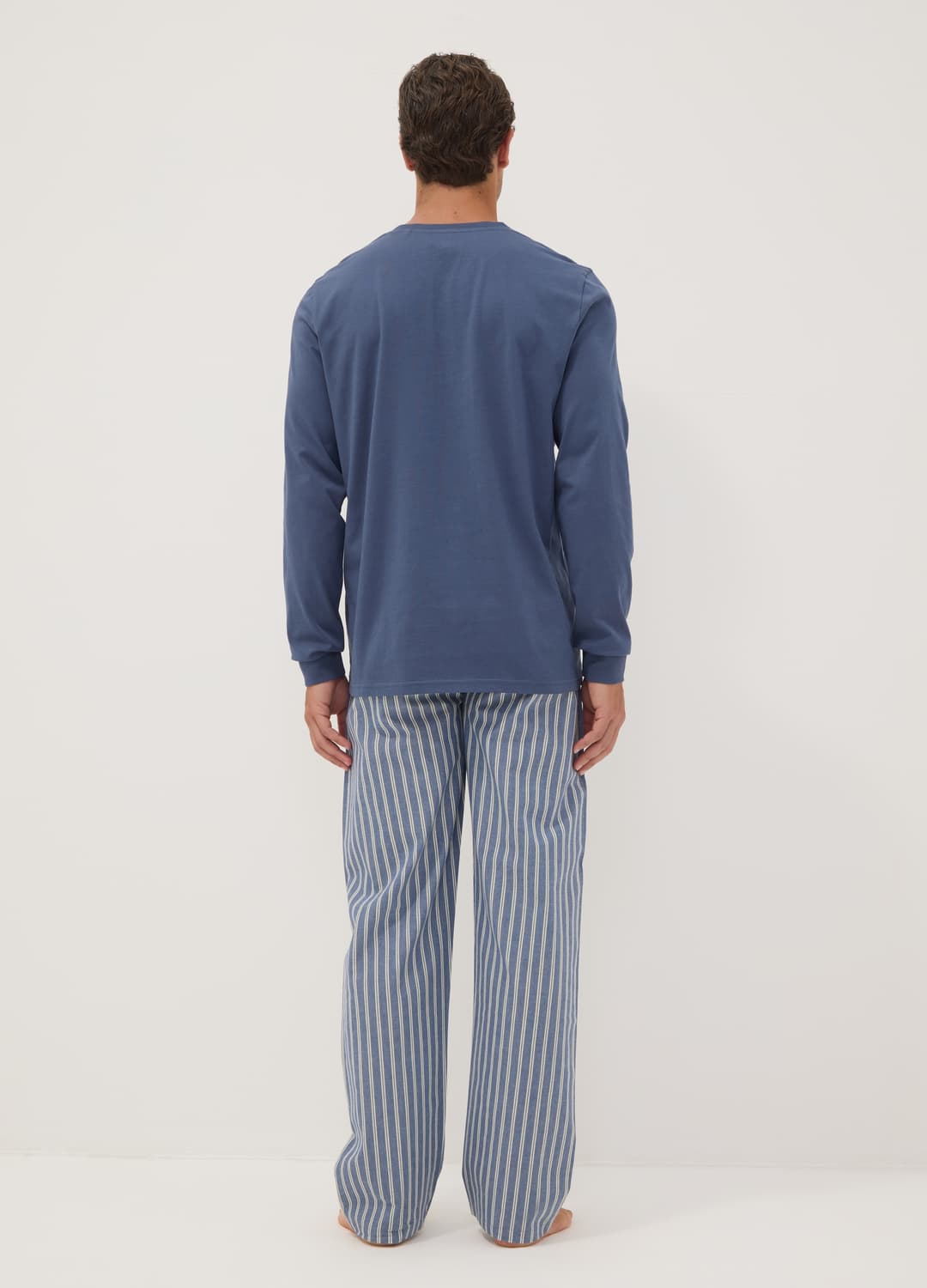 Pigiama Blu In Puro Cotone Organico Con Collo Serafino Regular Fit | OVS Pigiama Blu In Puro Cotone Organico Con Collo Serafino Regular Fit - 9 | OVS