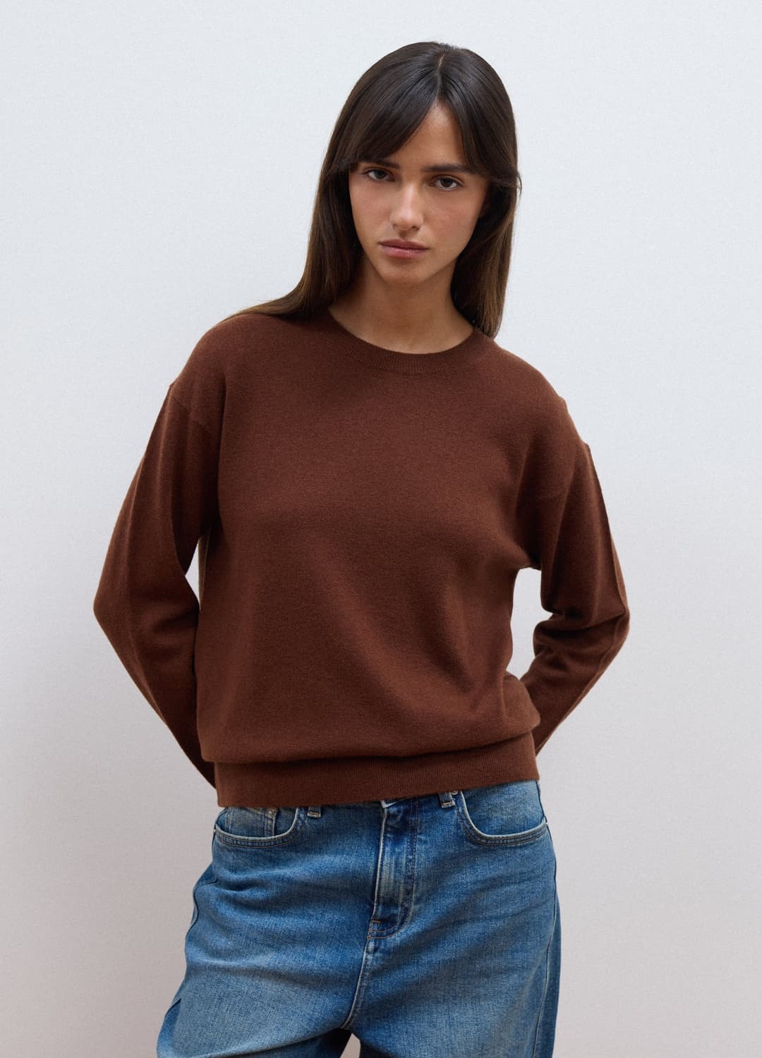 Violetter Pullover Aus Reiner Wolle Mit Rundhalsausschnitt Und Oversize-fit | OVS Violetter Pullover Aus Reiner Wolle Mit Rundhalsausschnitt Und Oversize-fit - 2 | OVS