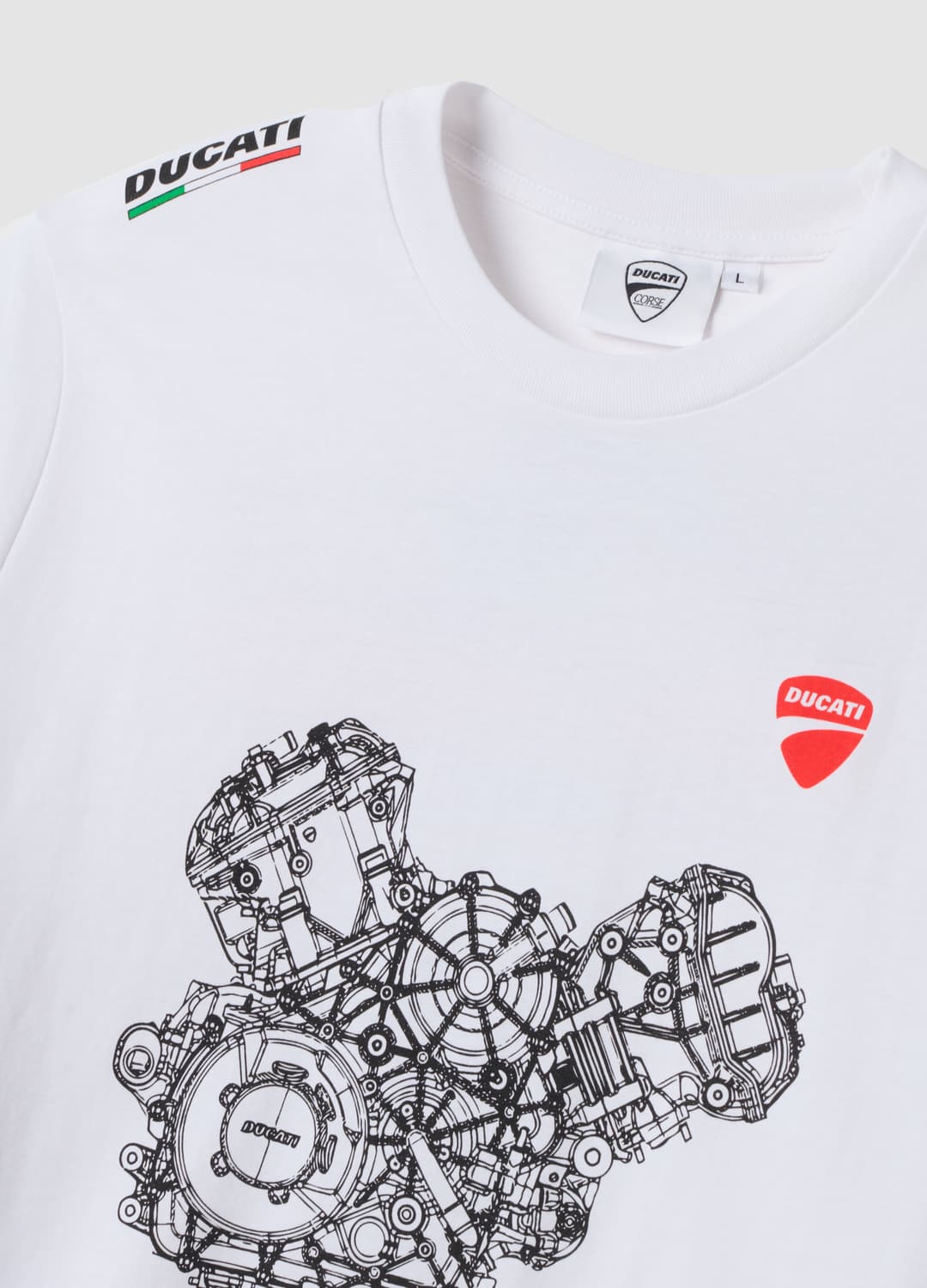 Weißes T-shirt Aus Reiner Baumwolle Mit Rundhalsausschnitt Und Ducati-print | OVS Weißes T-shirt Aus Reiner Baumwolle Mit Rundhalsausschnitt Und Ducati-print - 5 | OVS