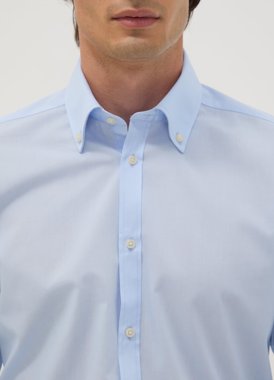 Hellblaues Slim-fit-hemd Mit Button-down-kragen | OVS Hellblaues Slim-fit-hemd Mit Button-down-kragen - 1 | OVS