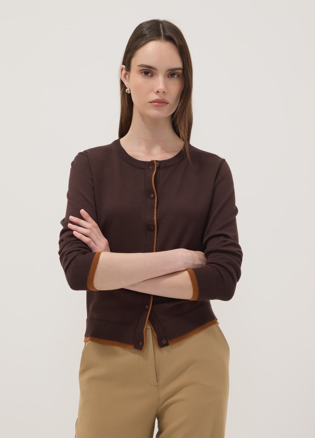 Cardigan Marrone In Misto Viscosa A Maniche Lunghe | OVS Cardigan Marrone In Misto Viscosa A Maniche Lunghe - 2 | OVS