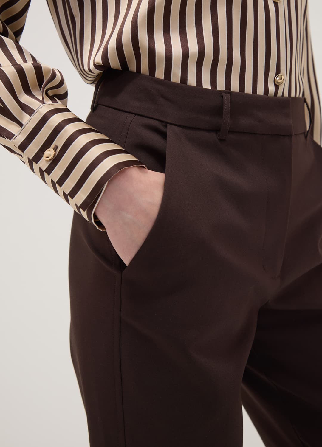 Braune Slim-fit-hose Aus Stretch-baumwolle | OVS Braune Slim-fit-hose Aus Stretch-baumwolle - 3 | OVS