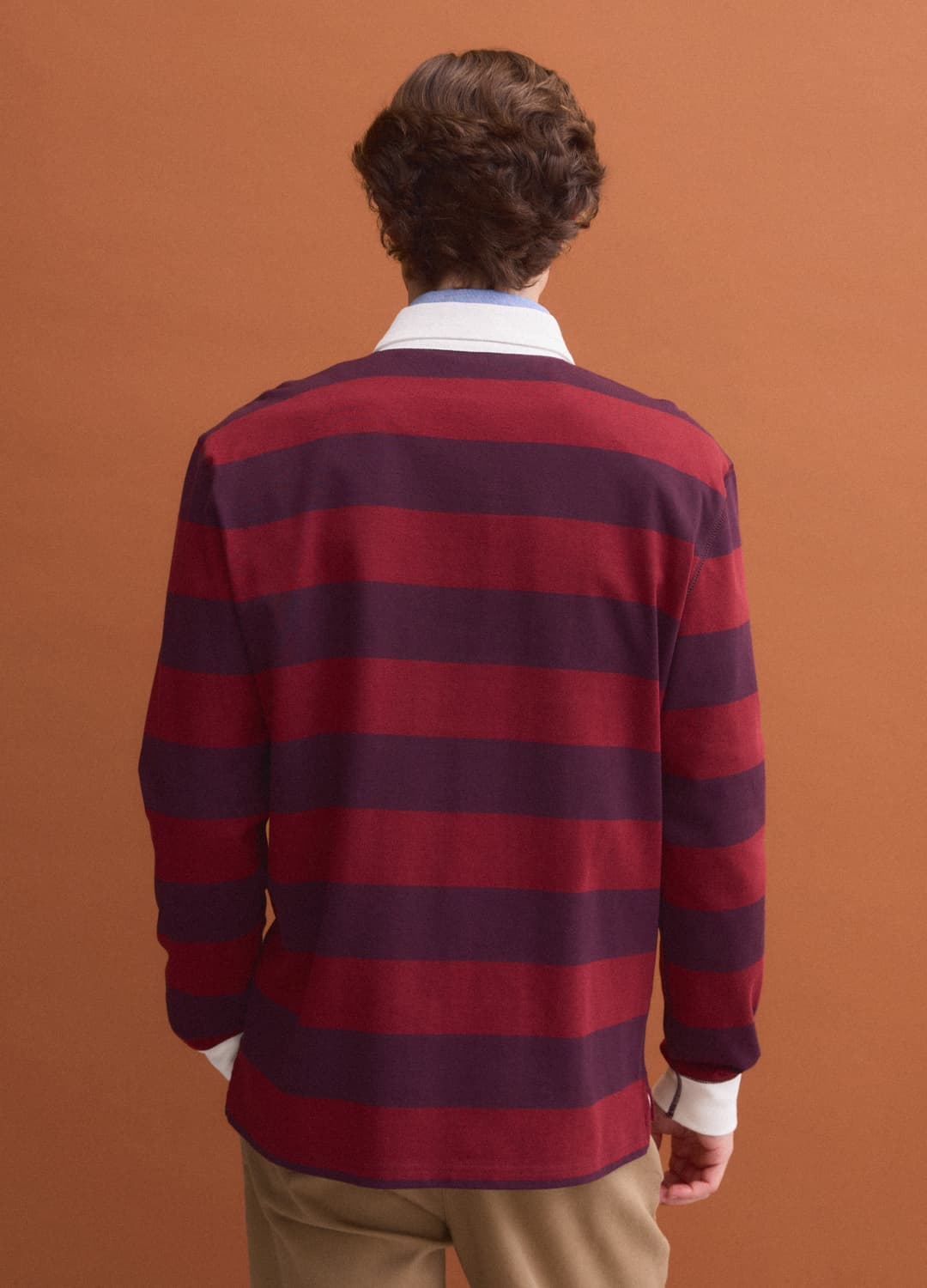 Polo Rugby Rossa In Puro Cotone A Righe Maniche Lunghe Regular Fit | OVS Polo Rugby Rossa In Puro Cotone A Righe Maniche Lunghe Regular Fit - 2 | OVS