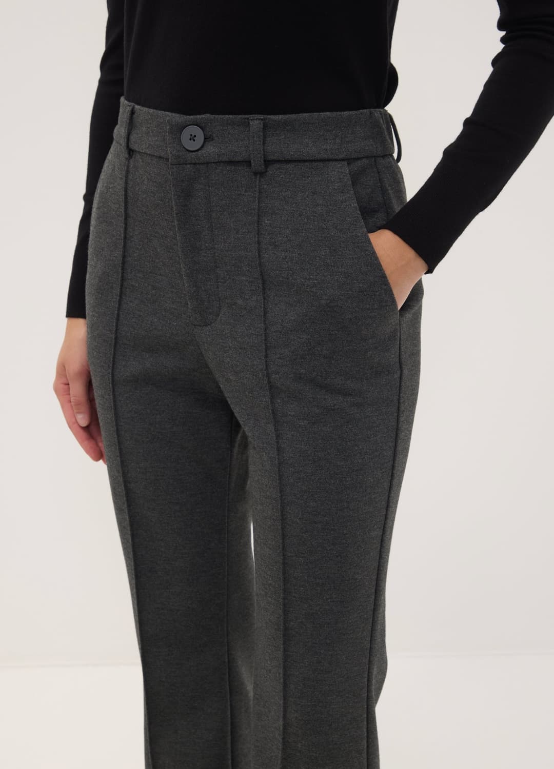 Graue Straight-fit-hose Aus Elastischer Viskose | OVS Graue Straight-fit-hose Aus Elastischer Viskose - 3 | OVS