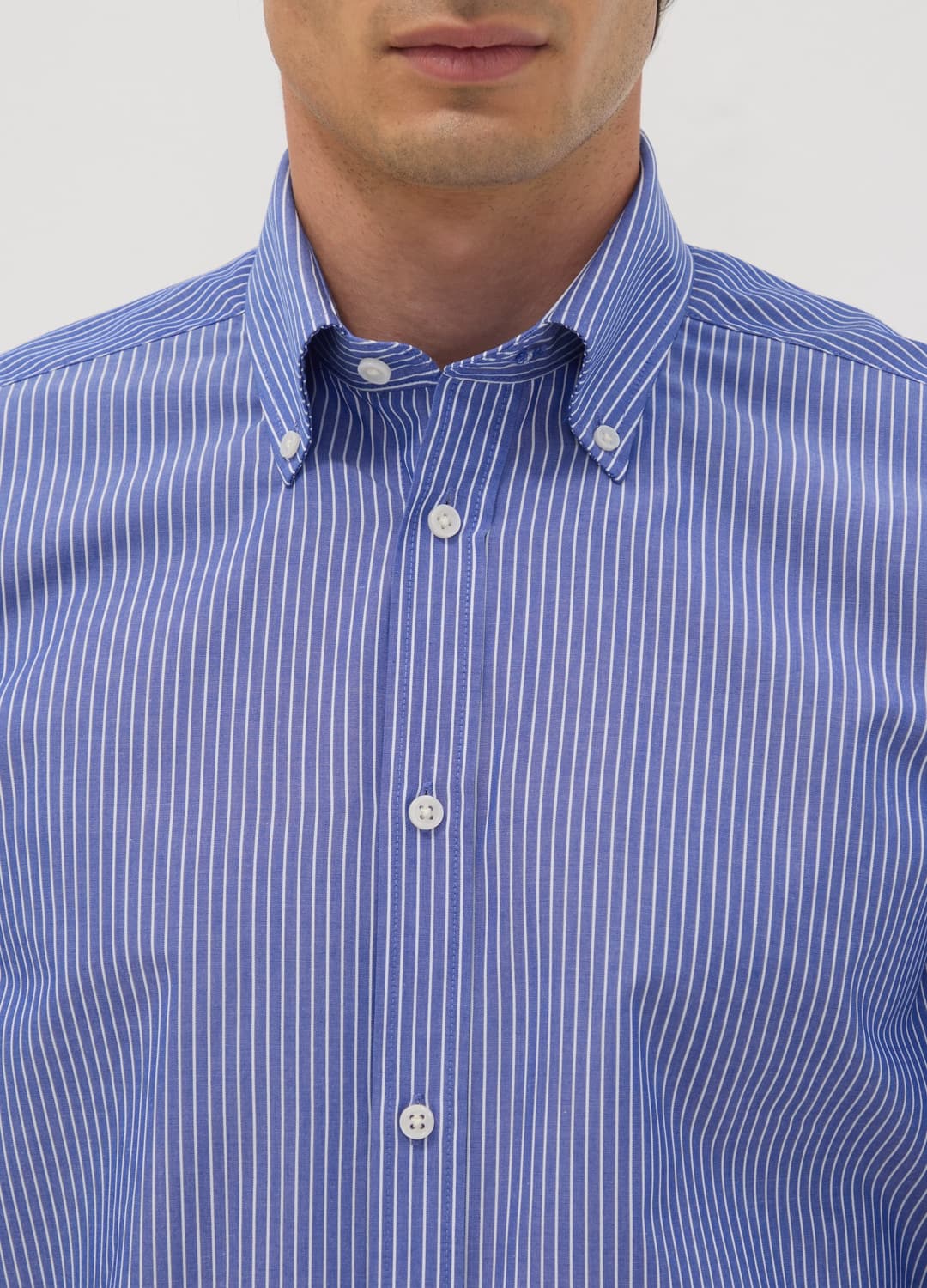 Camicia Blu In Misto Cotone Con Collo Botton Down Slim Fit Easy Iron | OVS Camicia Blu In Misto Cotone Con Collo Botton Down Slim Fit Easy Iron - 1 | OVS