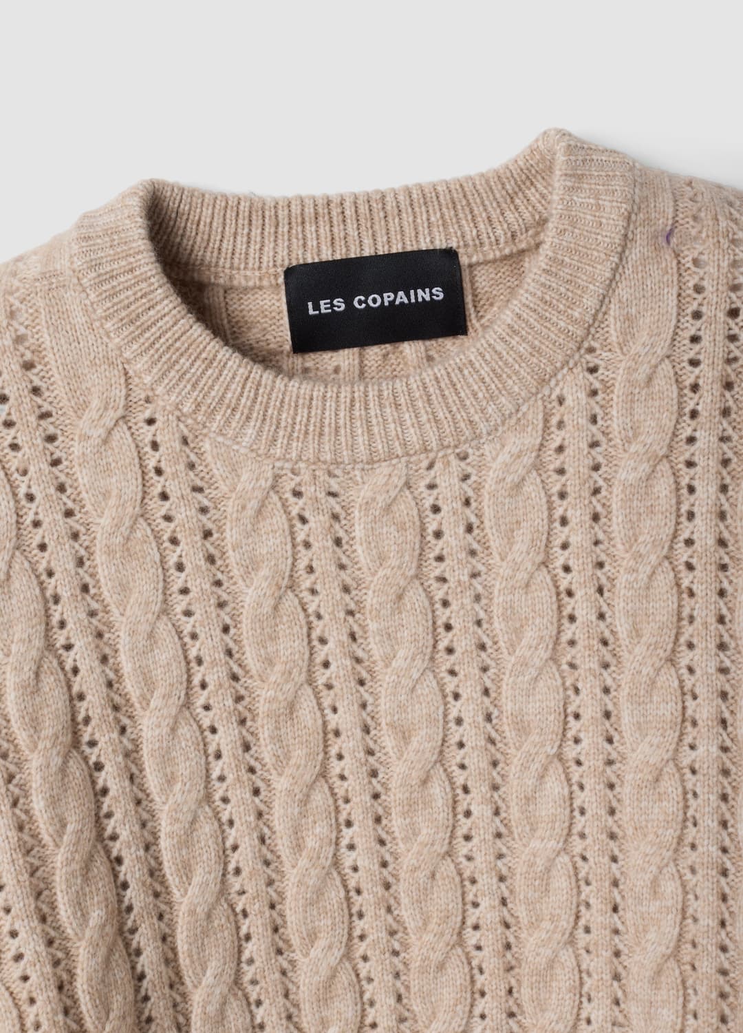 Maglia Beige Girocollo In Misto Lana A Trecce Regular Fit | OVS Maglia Beige Girocollo In Misto Lana A Trecce Regular Fit - 1 | OVS