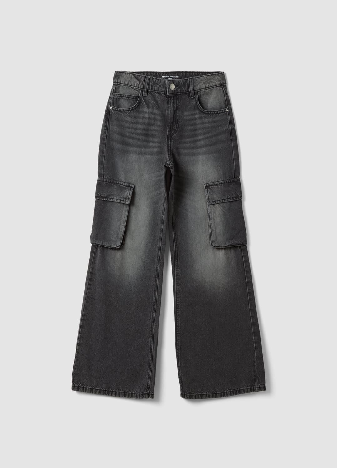 Jeans Grigi Cargo In Puro Cotone Relaxed Fit Per Ragazza | OVS Jeans Grigi Cargo In Puro Cotone Relaxed Fit Per Ragazza - 0 | OVS
