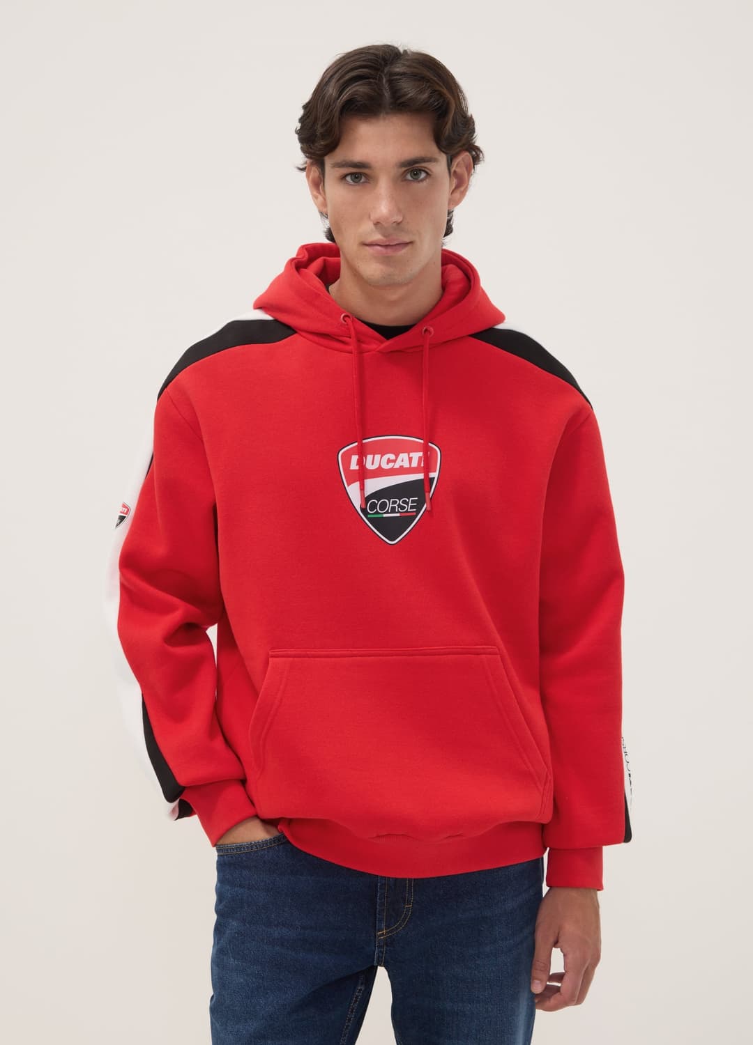 Felpa Rossa In Misto Cotone Con Cappuccio E Stampa Ducati | OVS Felpa Rossa In Misto Cotone Con Cappuccio E Stampa Ducati - 0 | OVS