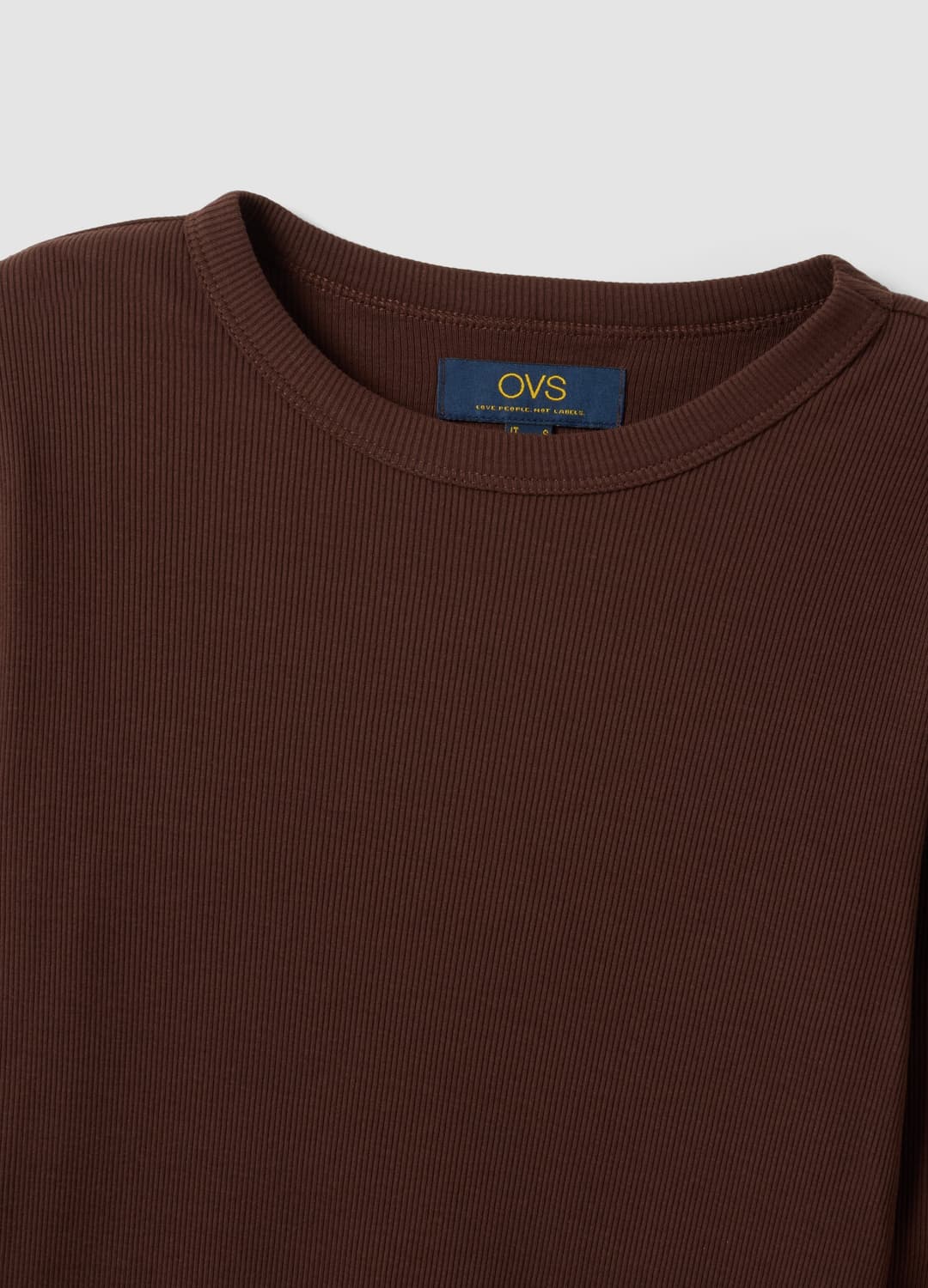 Braunes Langarm-t-shirt Aus Reiner Baumwolle | OVS Braunes Langarm-t-shirt Aus Reiner Baumwolle - 5 | OVS
