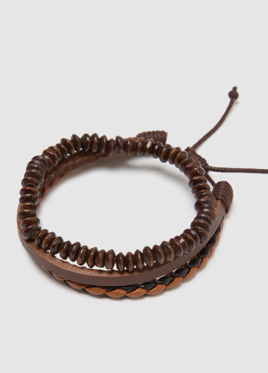 Bipack Bracciali In Vera Pelle E Legno Marrone | OVS Bipack Bracciali In Vera Pelle E Legno Marrone - 2 | OVS