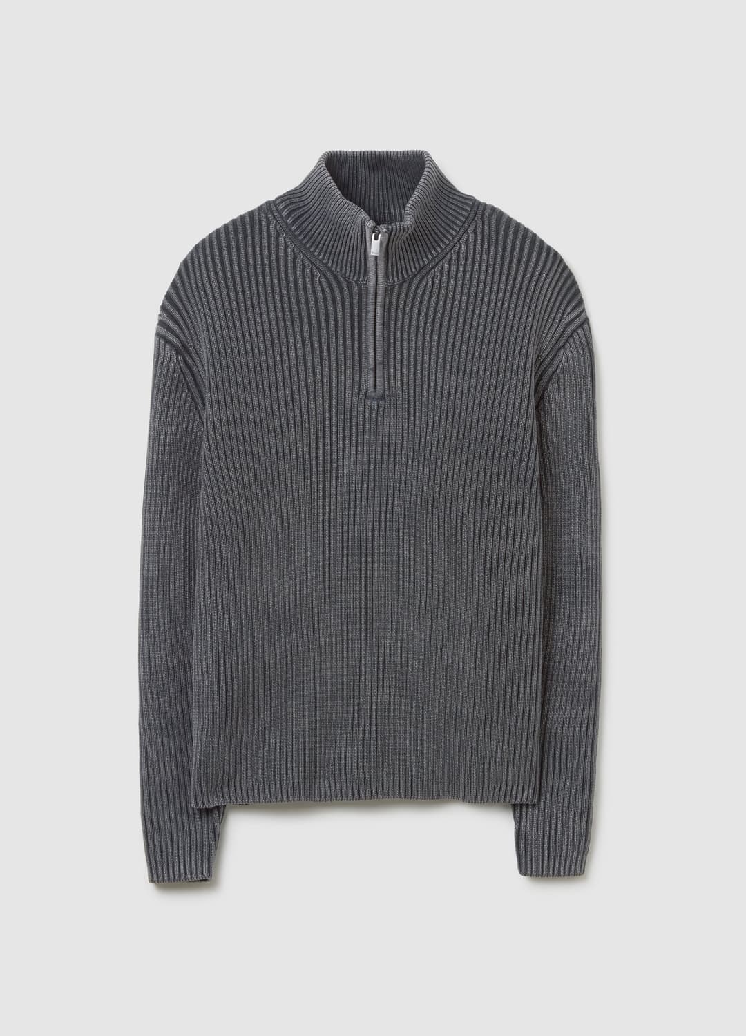 Half-zip Ribbed Knit Vintage Grey | OVS Half-zip Ribbed Knit Vintage Grey - 6 | OVS