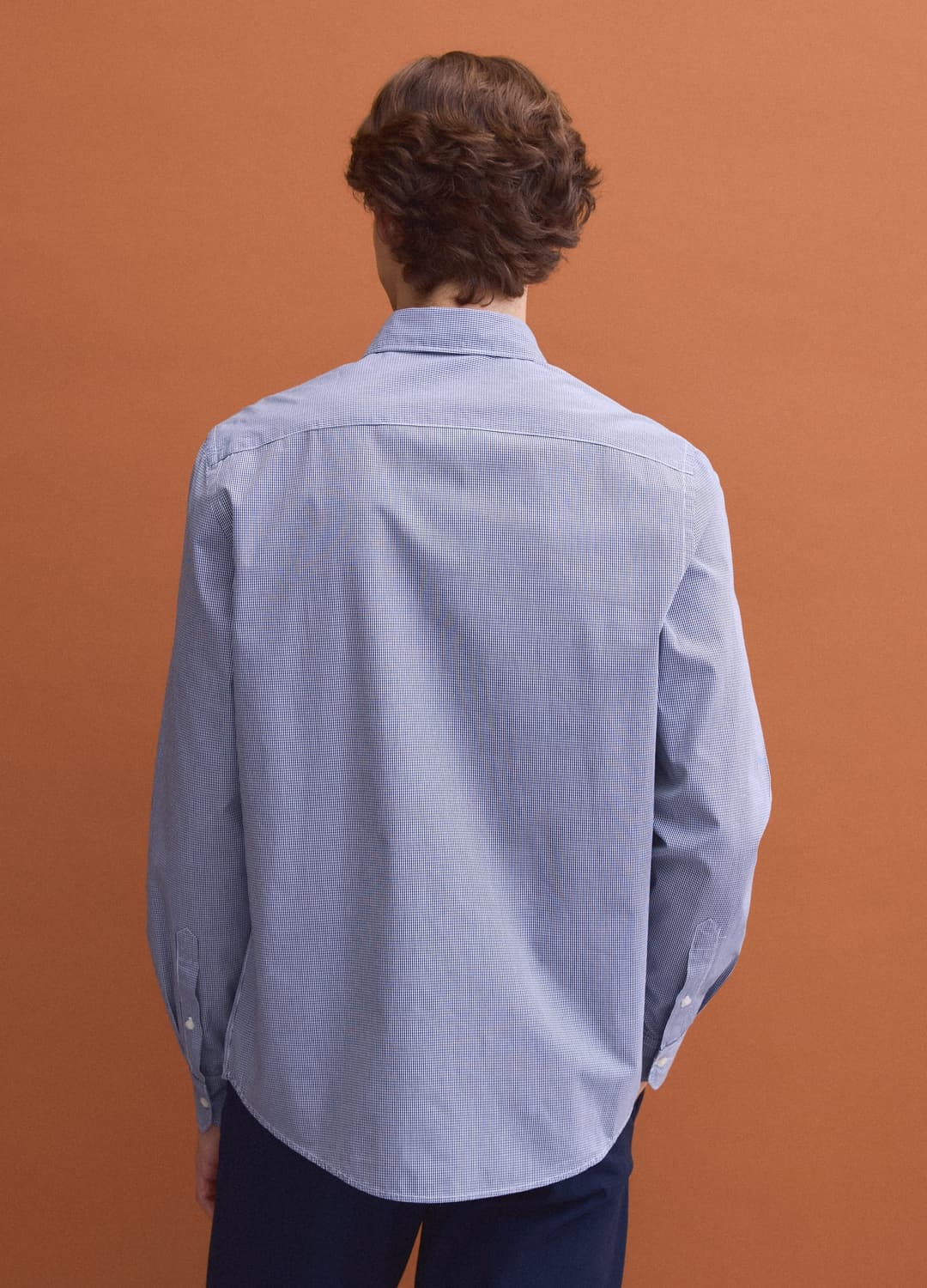 Camicia Azzurra In Popeline Di Puro Cotone A Quadri Regular Fit | OVS Camicia Azzurra In Popeline Di Puro Cotone A Quadri Regular Fit - 3 | OVS