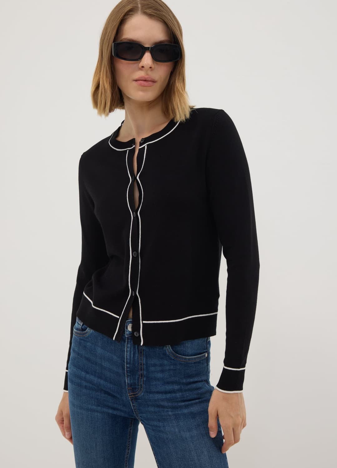 Cardigan Nero In Viscosa Elasticizzata Regular Fit | OVS Cardigan Nero In Viscosa Elasticizzata Regular Fit - 0 | OVS