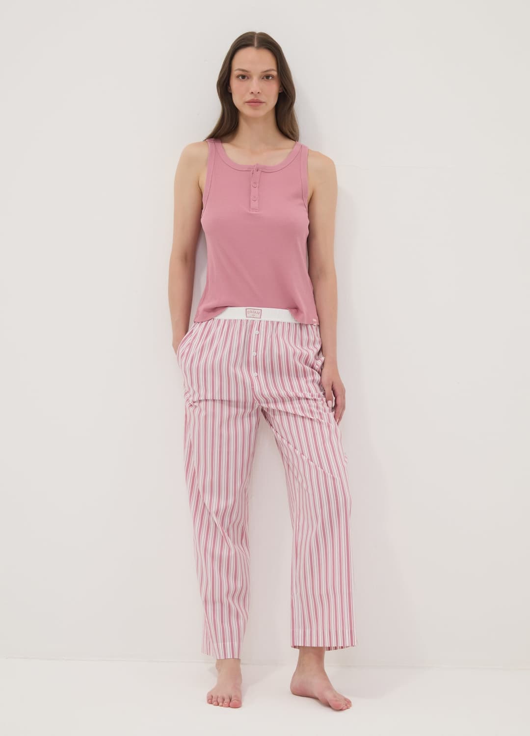 Pantaloni Pigiama Rosa A Righe In Popeline Di Misto Cotone Elasticizzato | OVS Pantaloni Pigiama Rosa A Righe In Popeline Di Misto Cotone Elasticizzato - 0 | OVS