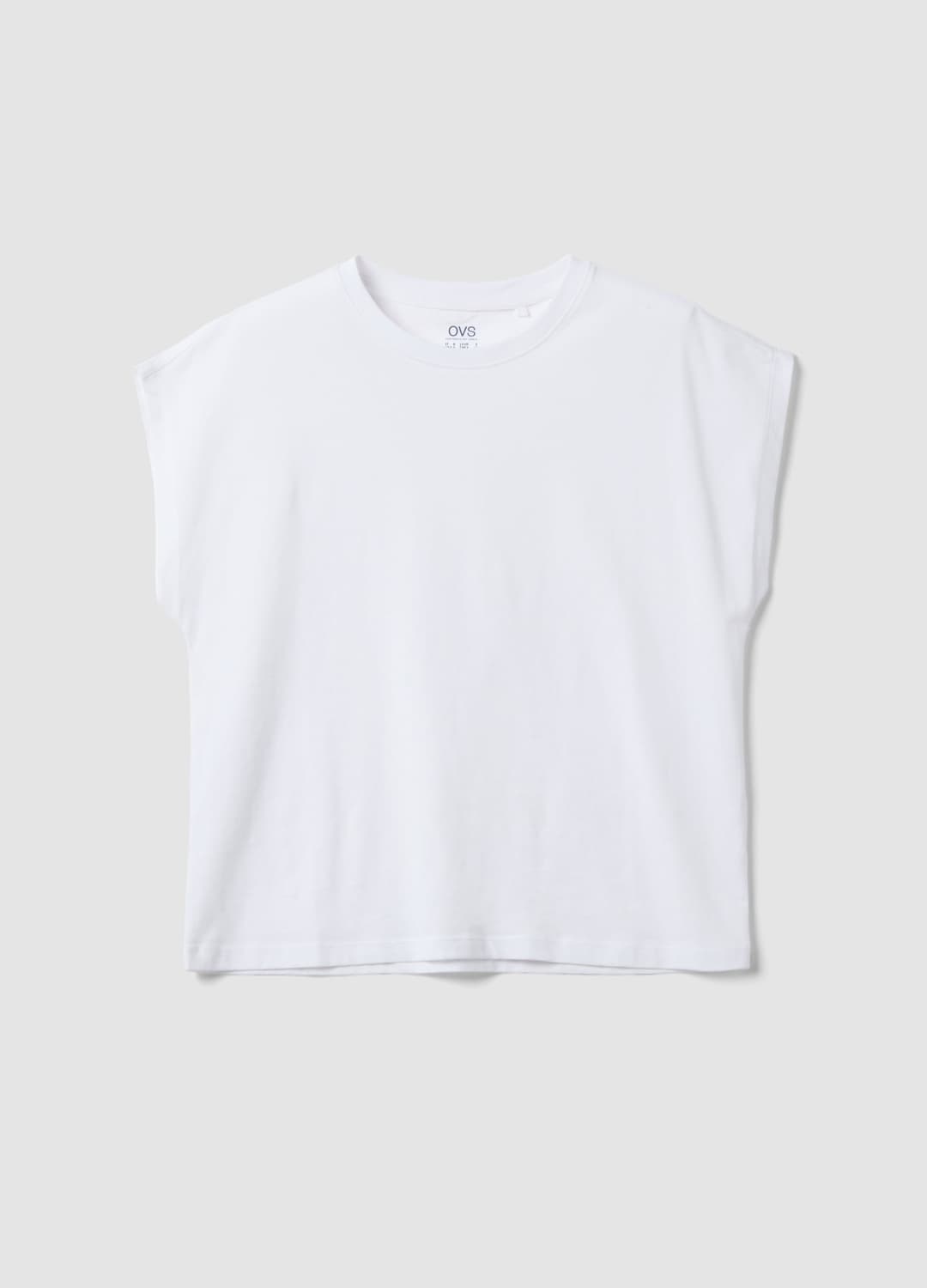 T-shirt Bianca In Puro Cotone A Maniche Corte Regular Fit | OVS T-shirt Bianca In Puro Cotone A Maniche Corte Regular Fit - 4 | OVS