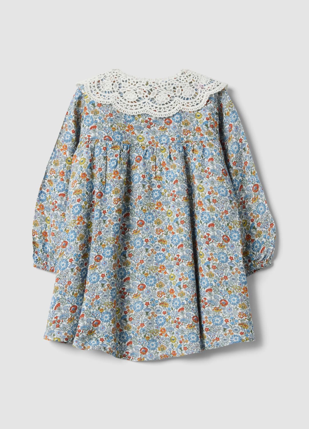 Abito Multicolor In Pura Viscosa A Fiori Con Colletto In Pizzo | OVS Abito Multicolor In Pura Viscosa A Fiori Con Colletto In Pizzo - 1 | OVS