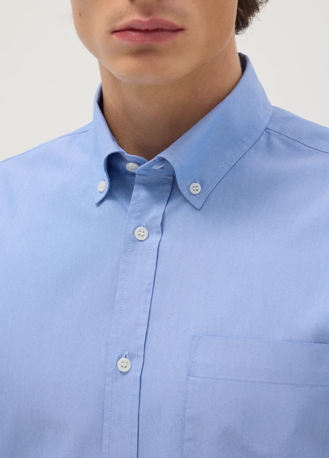 Blaue Baumwollmischung Hemd Regular Fit Easy Iron | OVS Blaue Baumwollmischung Hemd Regular Fit Easy Iron - 1 | OVS