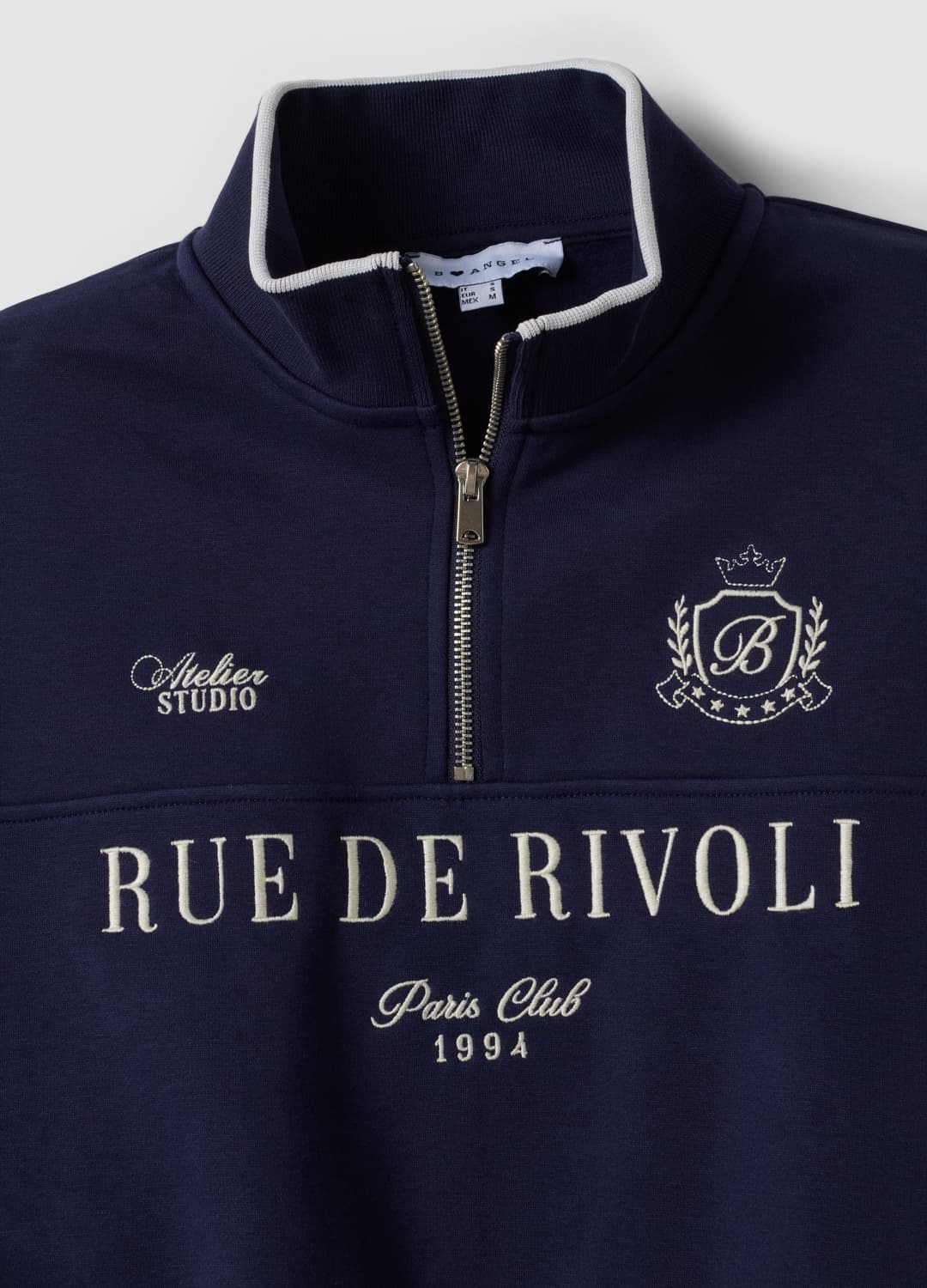 Felpa Half Zip Blu In Misto Cotone Con Scritta Frontale Regular Fit | OVS Felpa Half Zip Blu In Misto Cotone Con Scritta Frontale Regular Fit - 5 | OVS