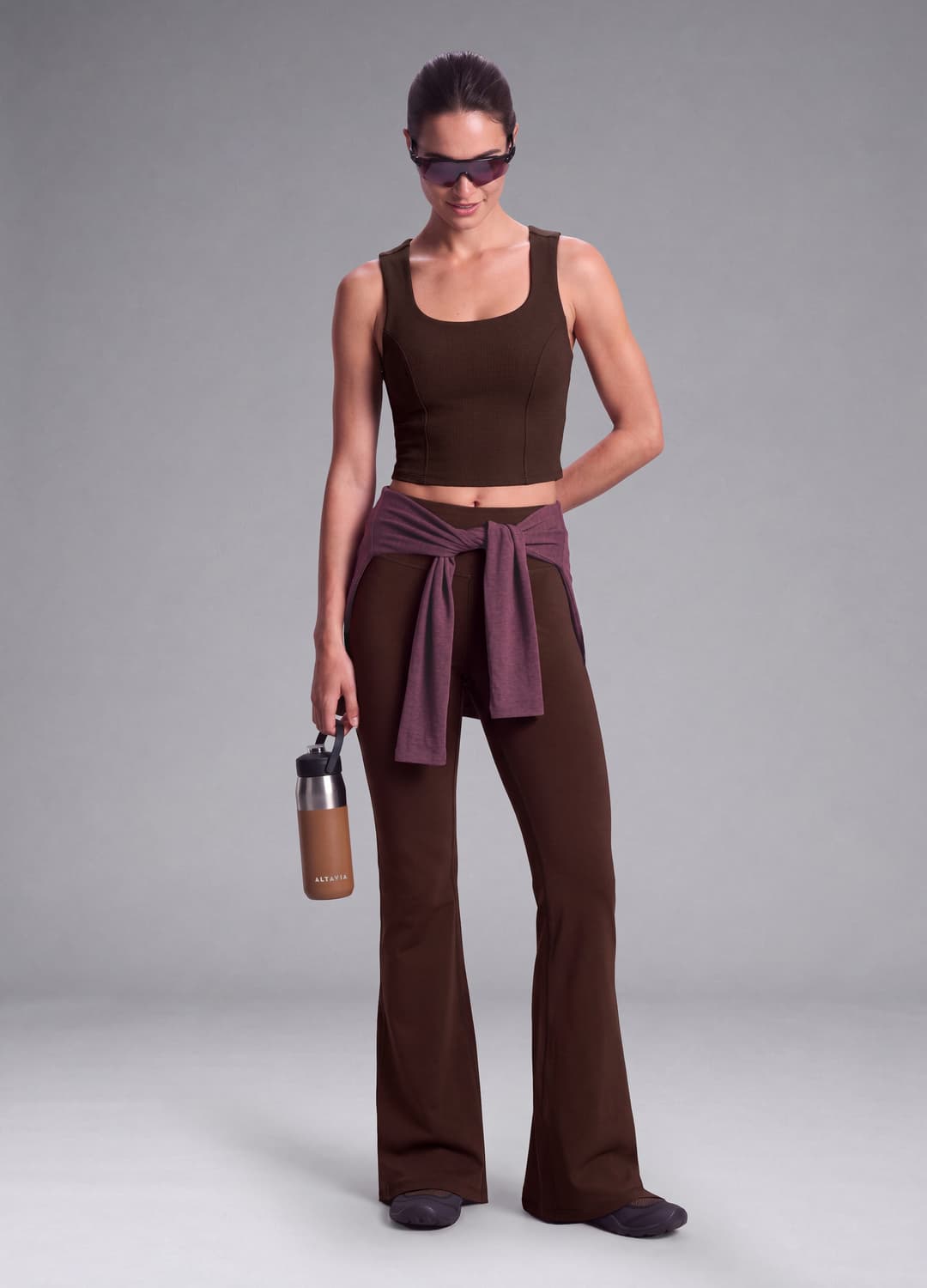 Braunes Crop-top Aus Atmungsaktivem Stretchmaterial Altavia Studio | OVS Braunes Crop-top Aus Atmungsaktivem Stretchmaterial Altavia Studio - 0 | OVS