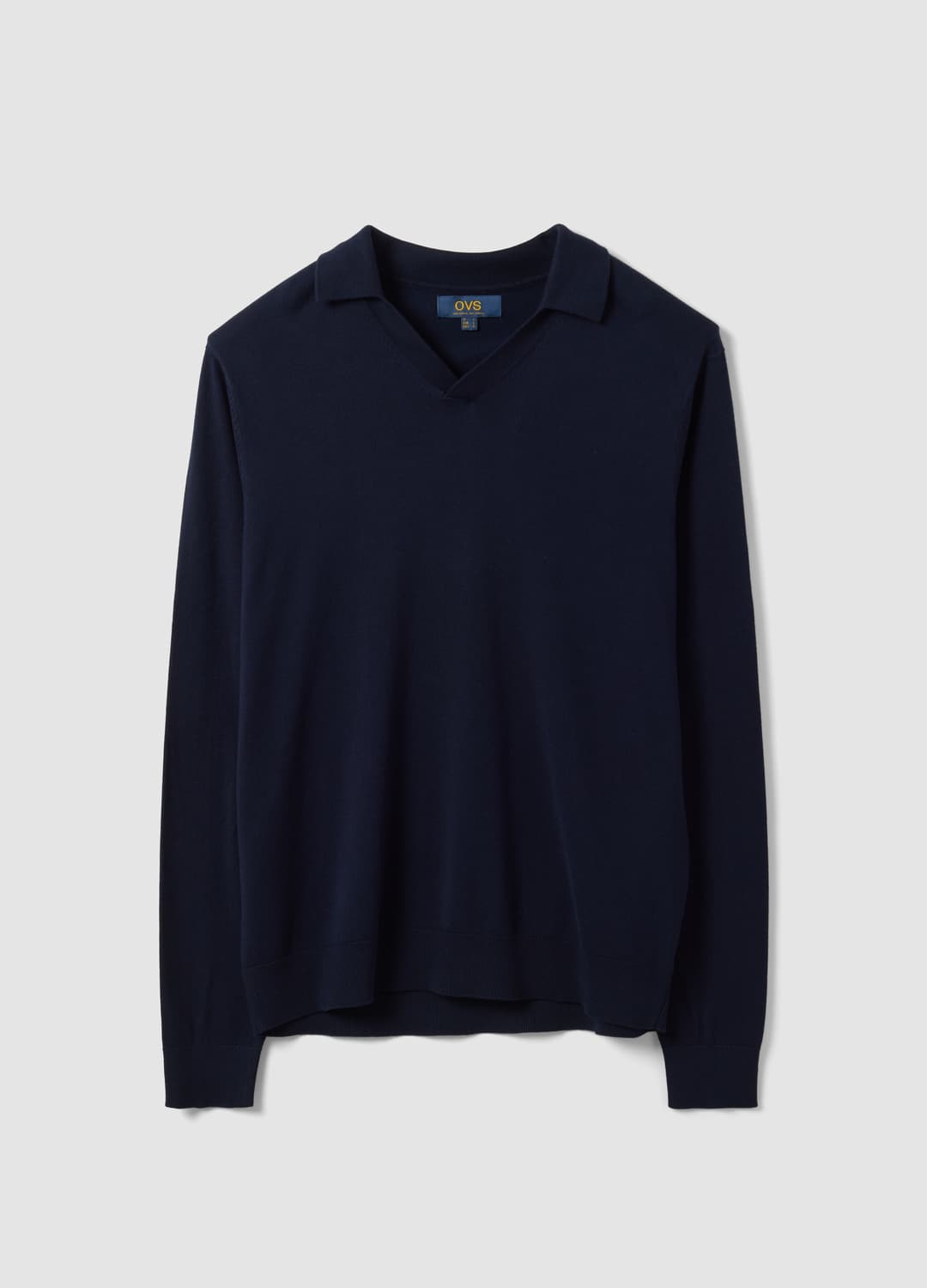 Polo Blu In Misto Viscosa Con Scollo A V E Colletto Regular Fit | OVS Polo Blu In Misto Viscosa Con Scollo A V E Colletto Regular Fit - 3 | OVS