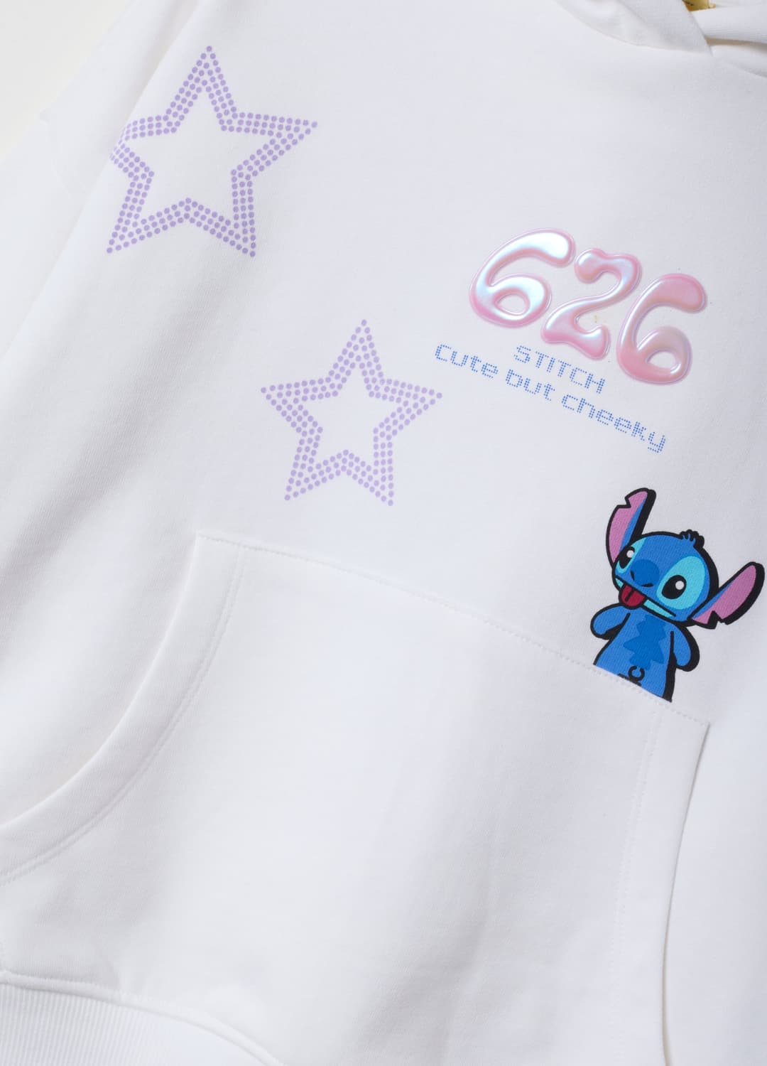 Felpa Bianca Corta In Puro Cotone Con Cappuccio E Stampa Lilo & Stitch | OVS Felpa Bianca Corta In Puro Cotone Con Cappuccio E Stampa Lilo & Stitch - 1 | OVS