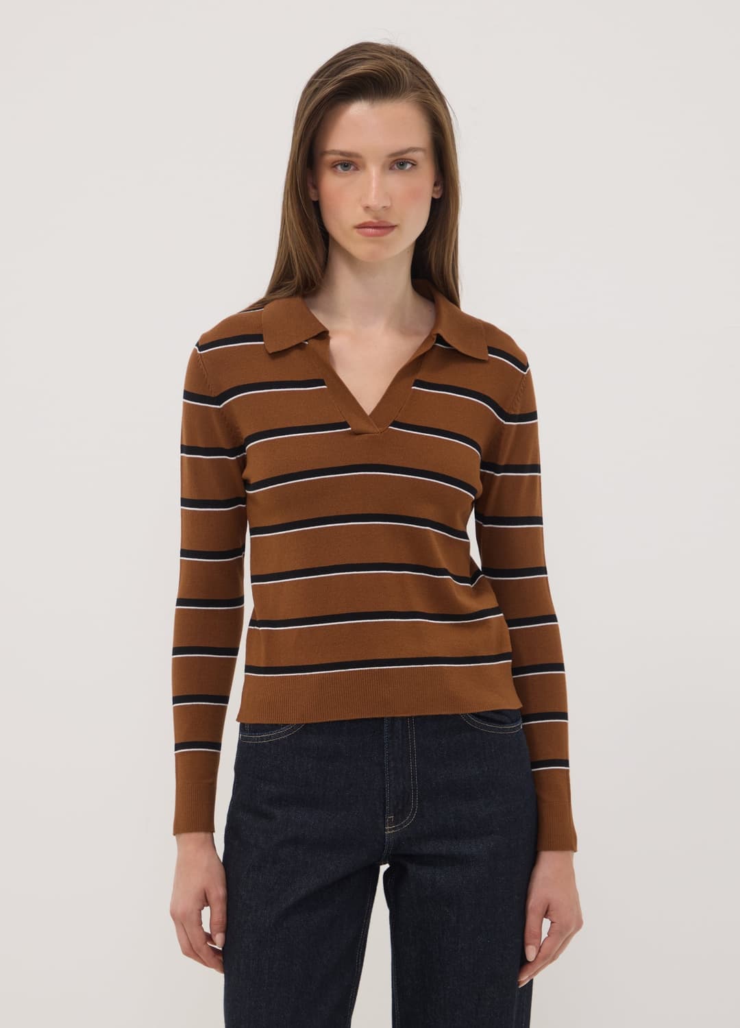 Brauner Pullover Aus Viskosemix Mit Polokragen | OVS Brauner Pullover Aus Viskosemix Mit Polokragen - 2 | OVS