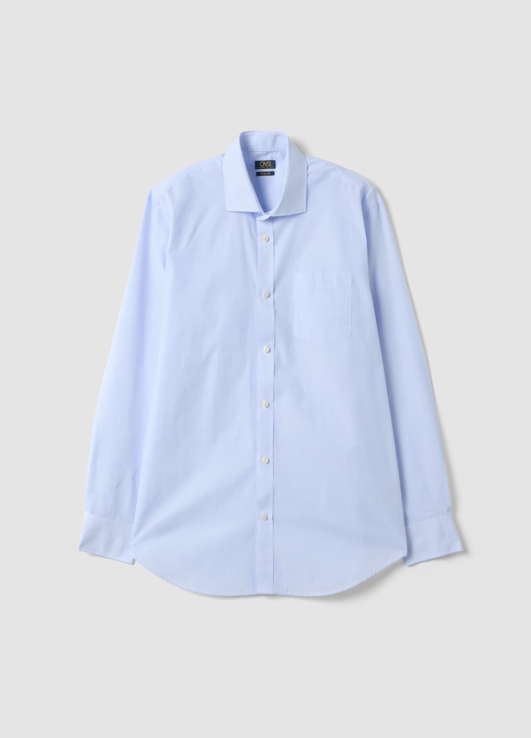 Camicia Azzurra In Misto Cotone A Righe Sottili Easy Iron Regular Fit | OVS Camicia Azzurra In Misto Cotone A Righe Sottili Easy Iron Regular Fit - 4 | OVS