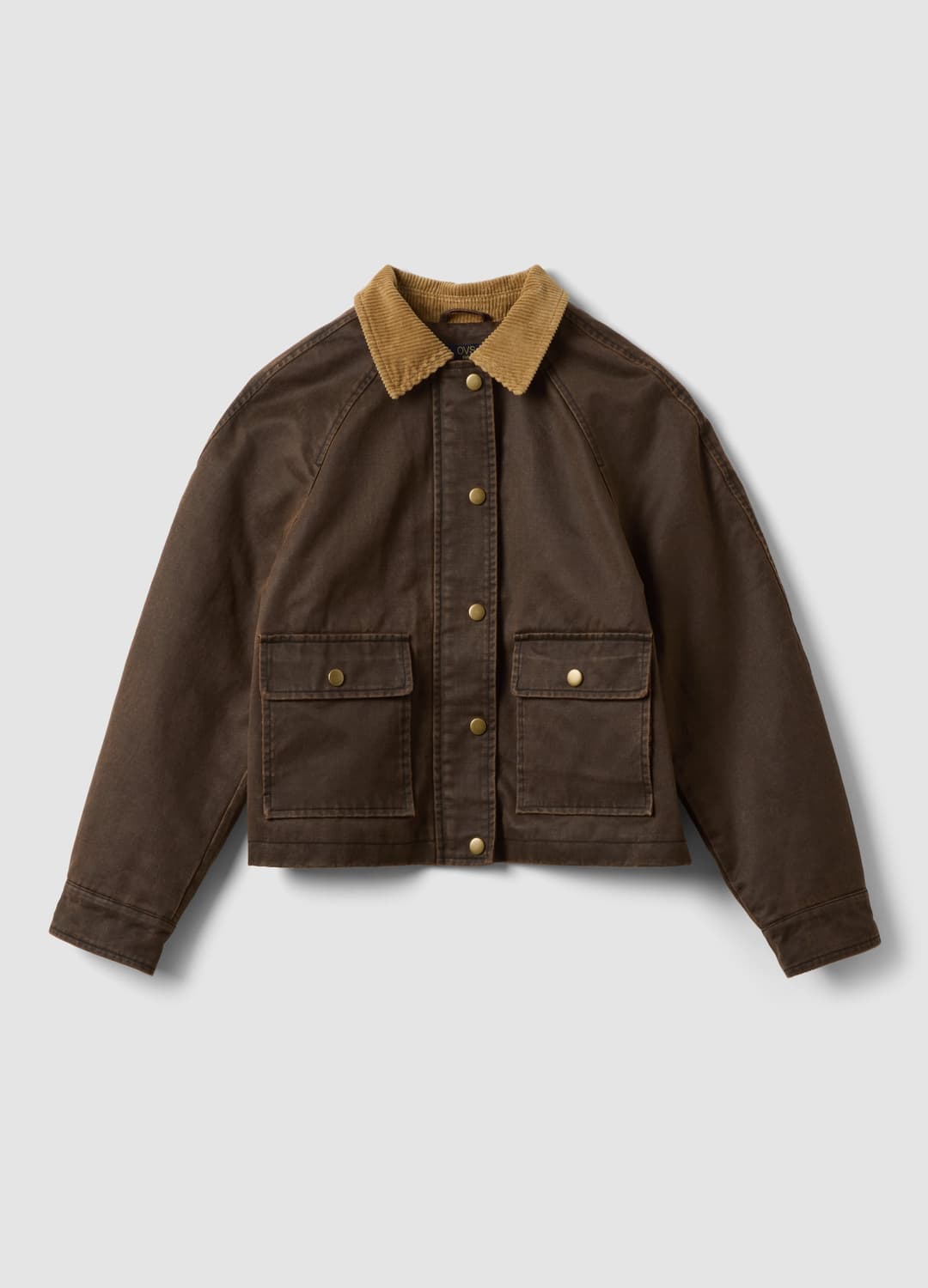 Braune Jacke Aus Baumwollmischung Mit Kontrastkragen Für Mädchen | OVS Braune Jacke Aus Baumwollmischung Mit Kontrastkragen Für Mädchen - 3 | OVS