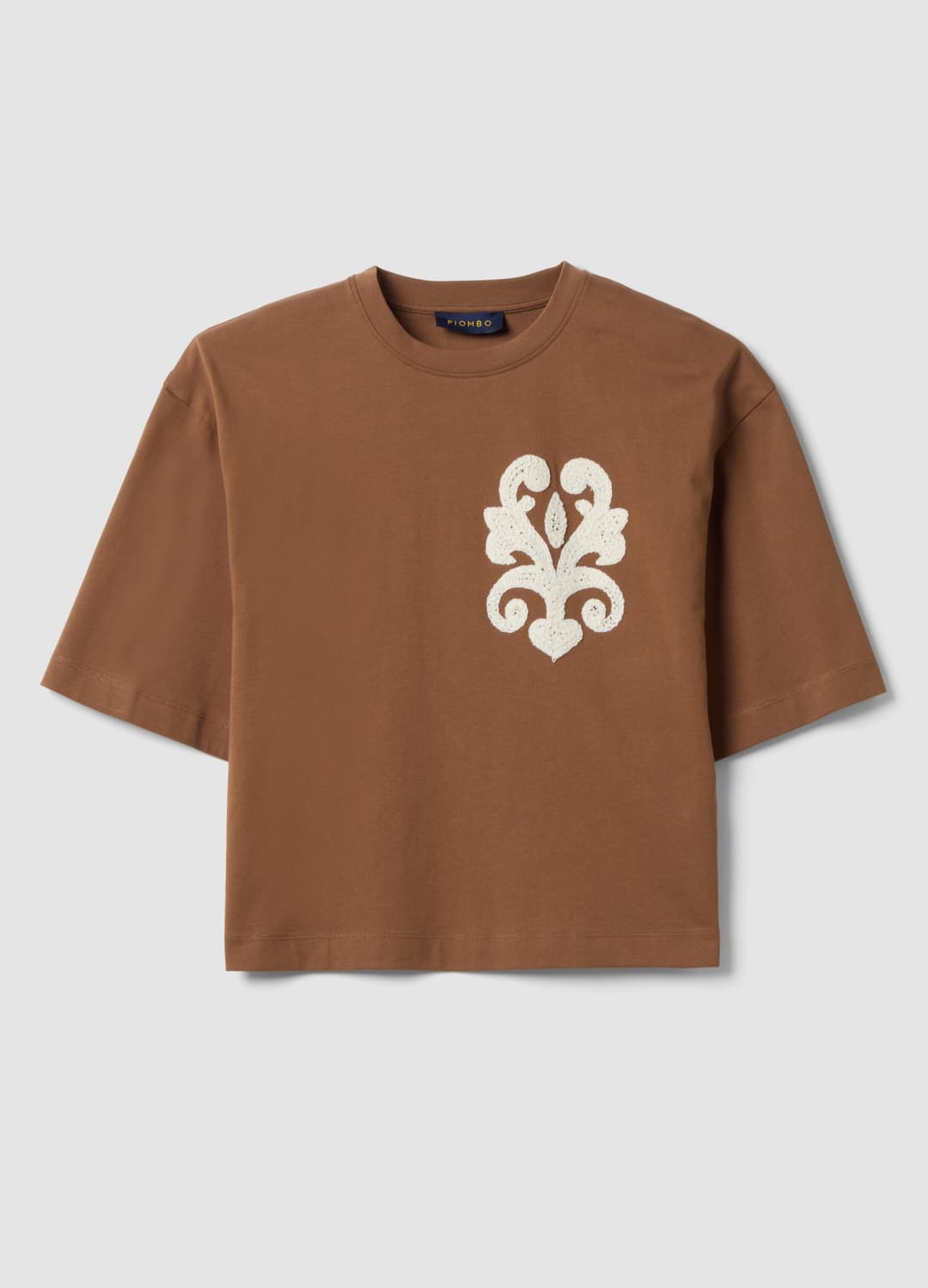 Braunes T-shirt Aus Reiner Baumwolle Mit Stickereien | OVS Braunes T-shirt Aus Reiner Baumwolle Mit Stickereien - 4 | OVS